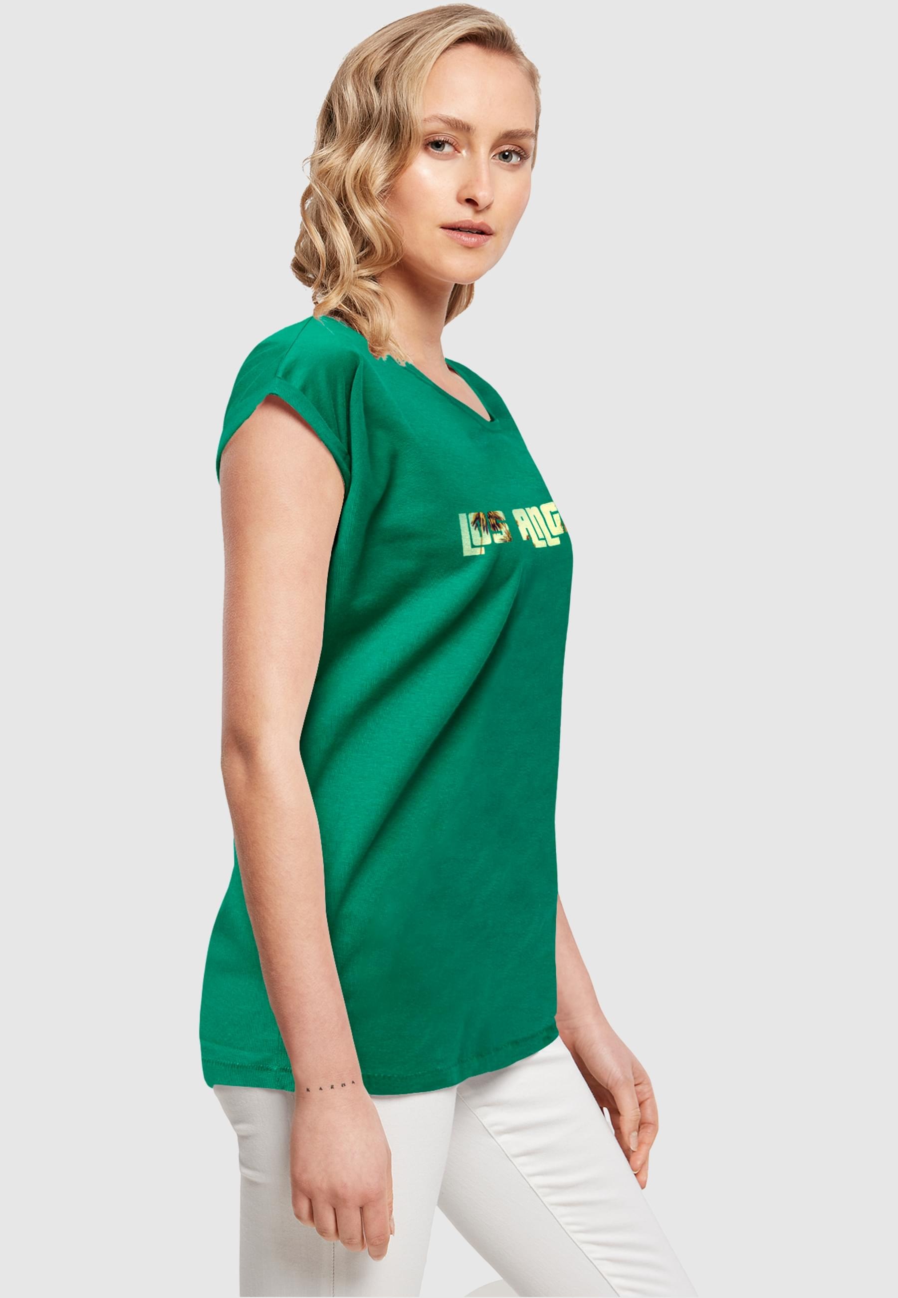 Merchcode T-Shirt »Merchcode Damen Laides Grand Los Angeles Extended Shoulder Tee«, (1 tlg.)