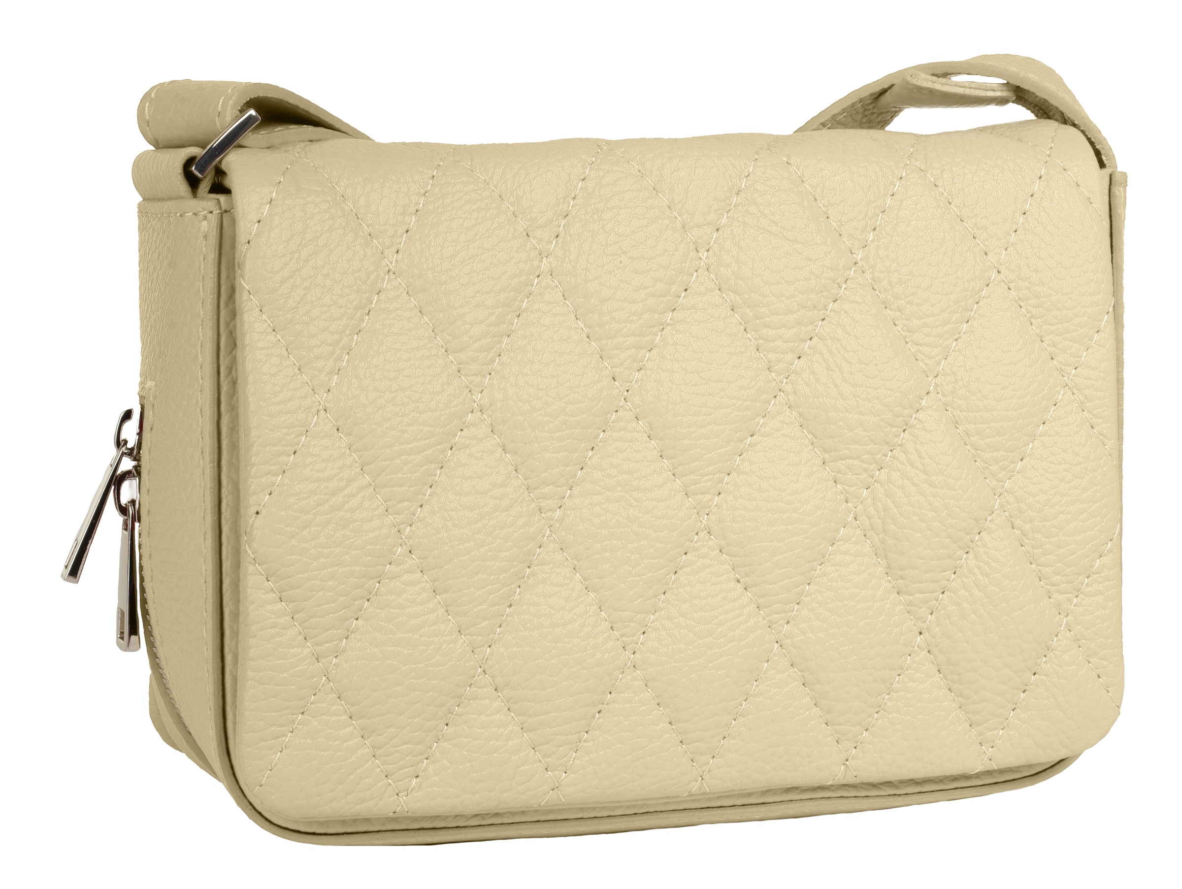 Henkeltasche CLUTY, Damen, Gr. B/H/T: 20cm x 13cm x 5cm onesize, beige, Leder, Taschen, echt Leder, Made in Italy 2