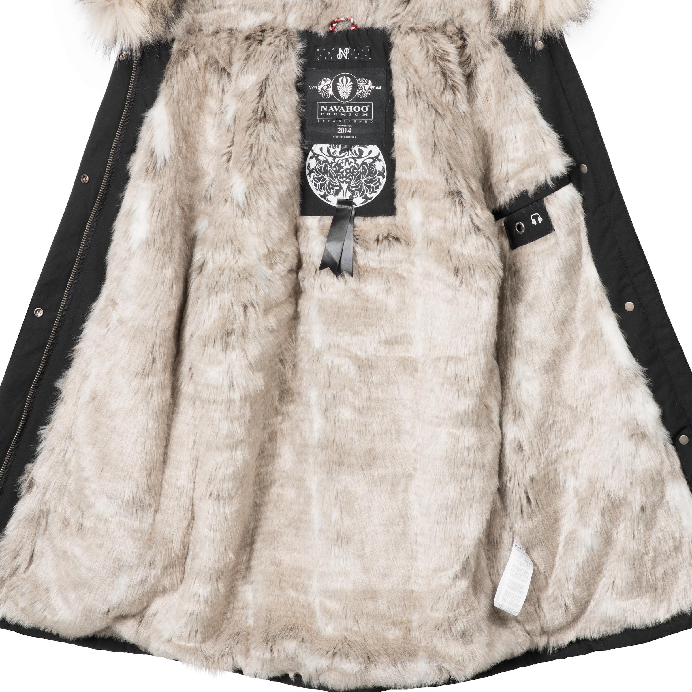 Navahoo Wintermantel »Cristal«, stylischer Damen Winterparka mit Kunstfell-Kapuze