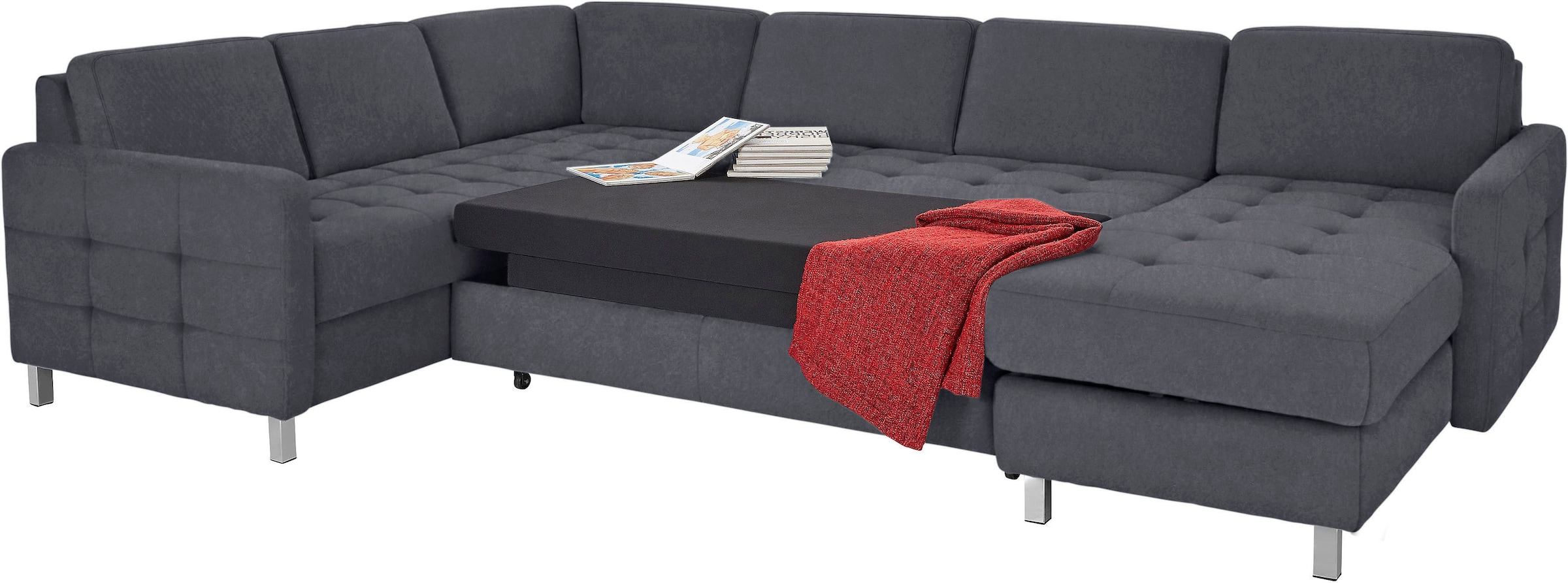 sit&more Wohnlandschaft Pablo U-Form, wahlweise mit Bettfunktion und Bettkasten