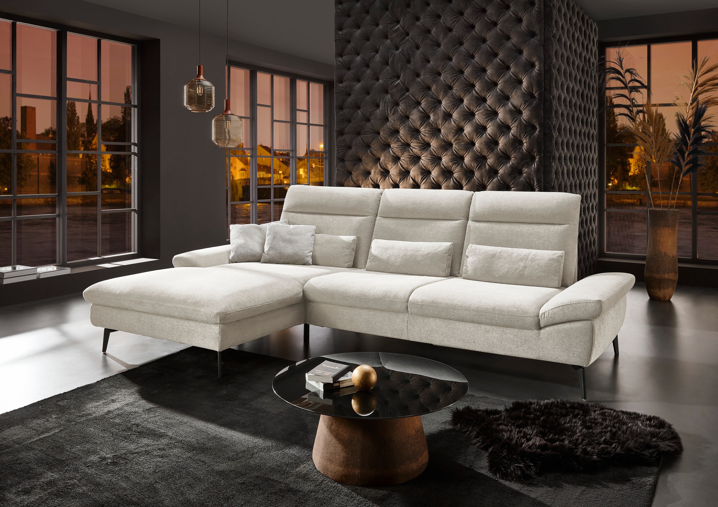 HUKLA Ecksofa "HU-HP22156 L-Form", inkl. Kopfpolsterverstellung, optional m günstig online kaufen