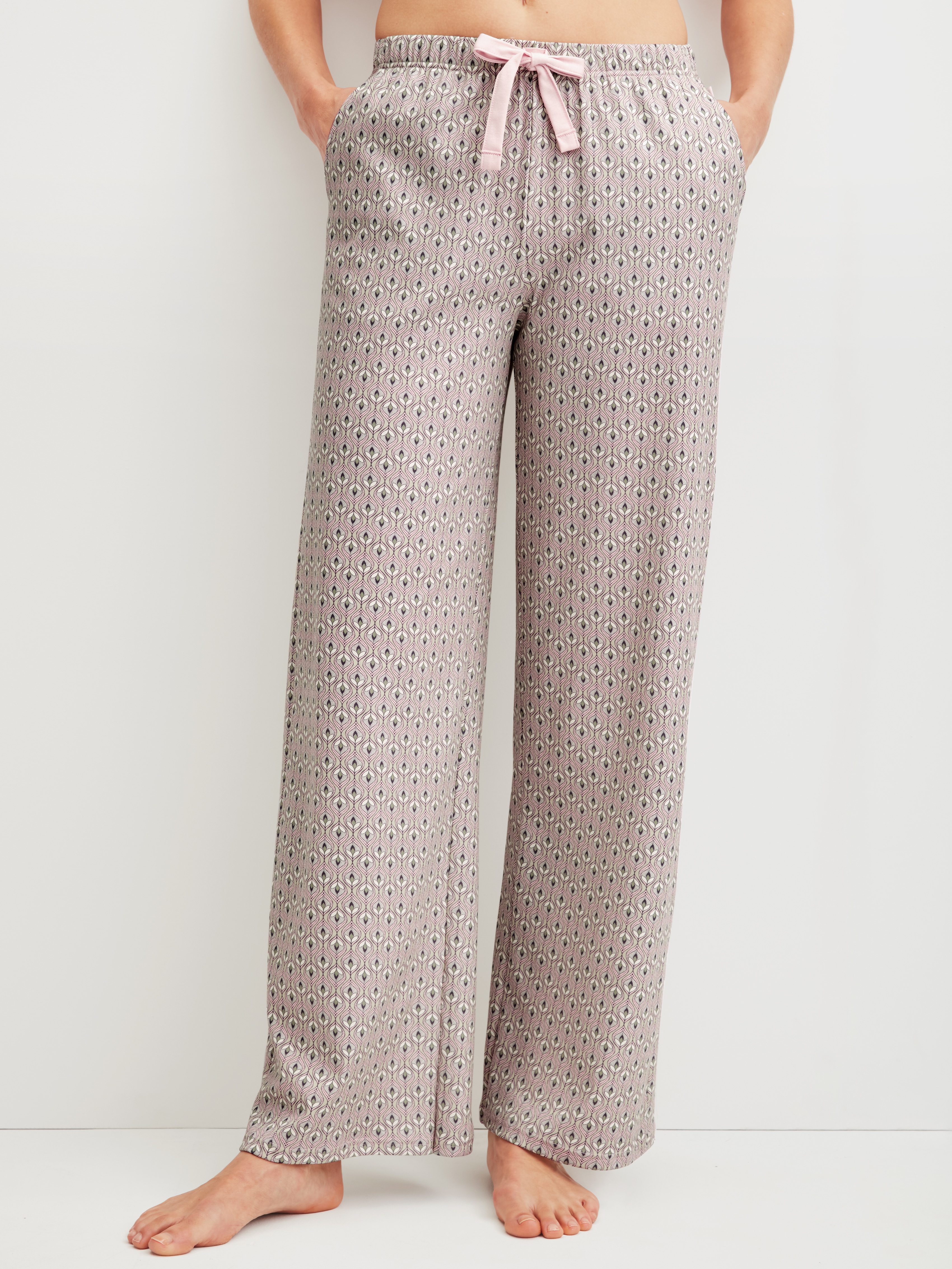 CALIDA Pyjamahose "Favourites Arts" mit seitlichen Taschen und weicher Interlock-Qualität