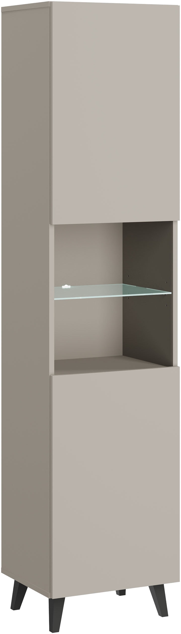 Home affaire Vitrine »Phuket, Moderner Wohnschrank mit LED-Beleuchtung und Glasboden« 1 Stk. tlg. Verstellbare Einlegeböden für flexible Aufbewahrung