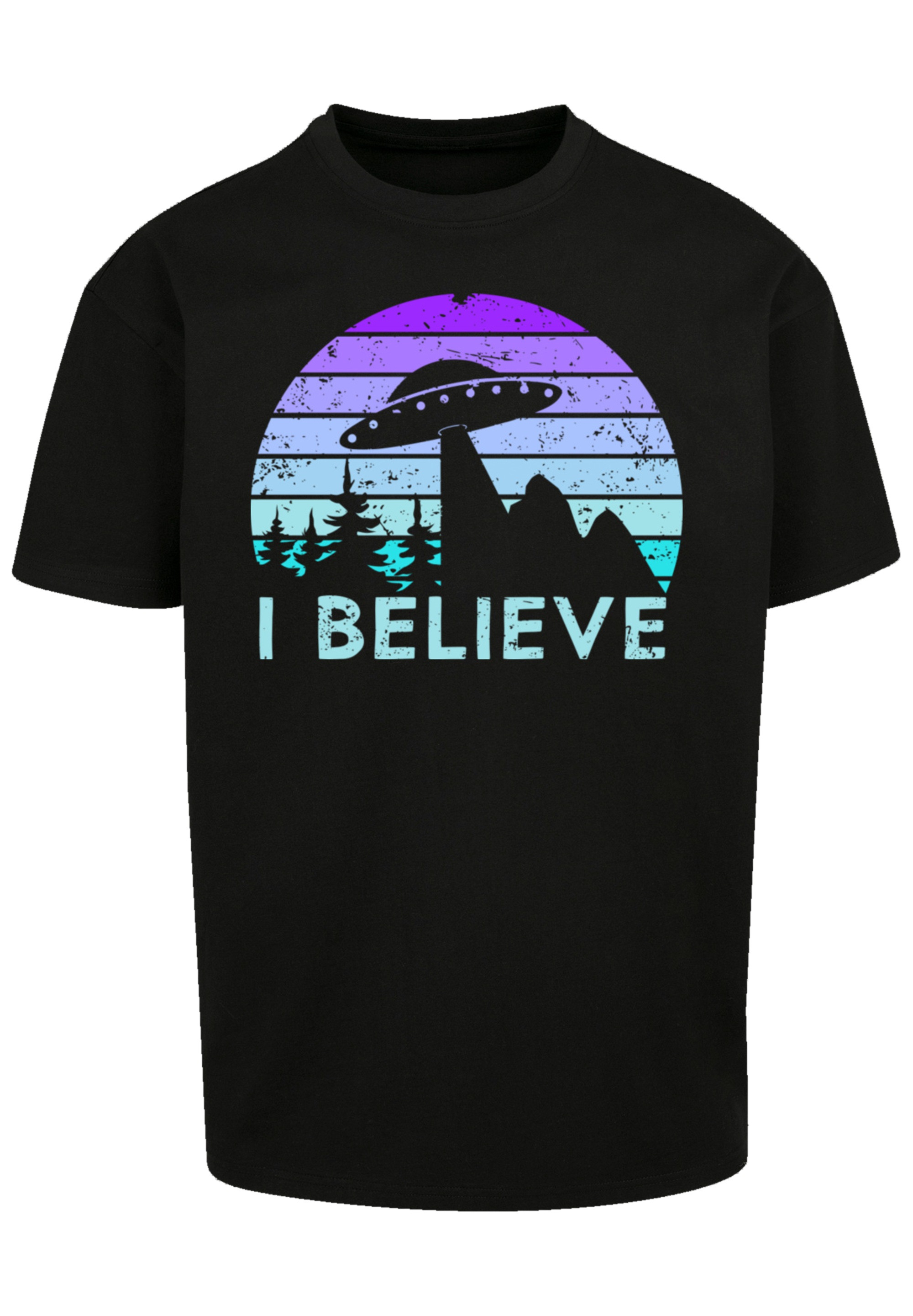 F4NT4STIC T-Shirt "I BELIEVE UFO Alien Raumschiff Retro" Premium Qualität günstig online kaufen