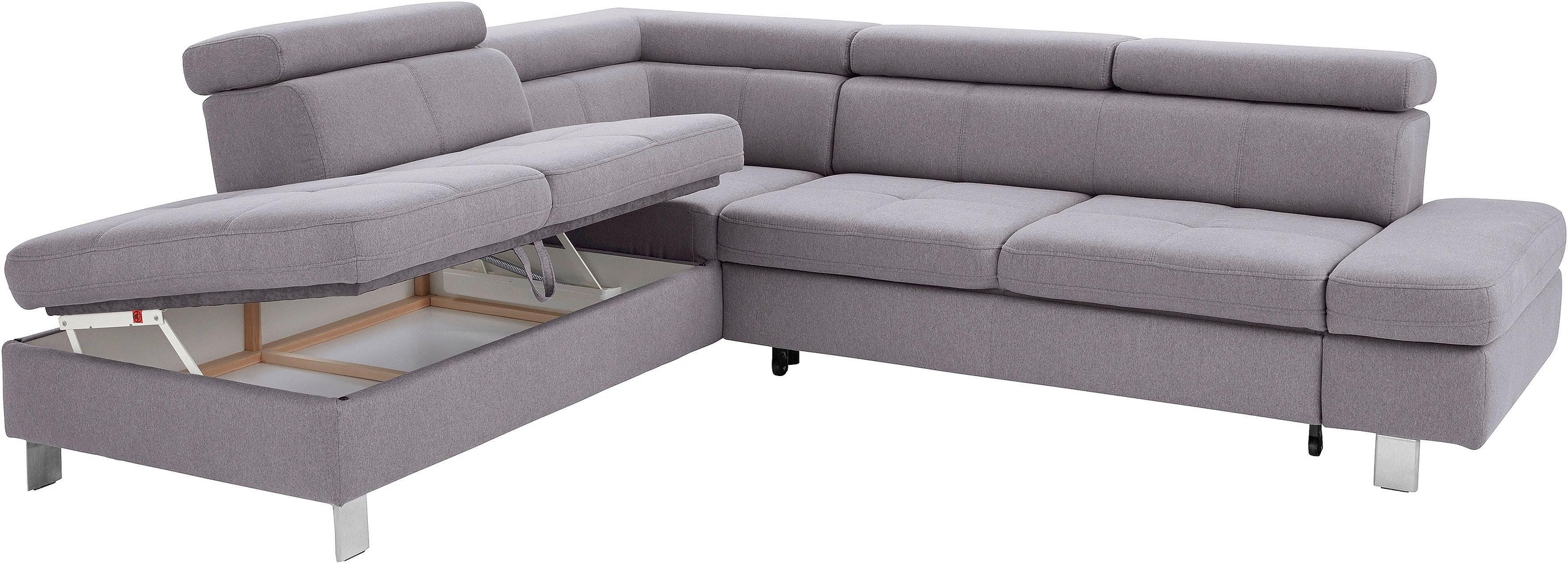 exxpo - sofa fashion Ecksofa »Fiji, L-Form«, mit Kopf- bzw. Rückenverstellung, wahlweise mit Bettfunktion
