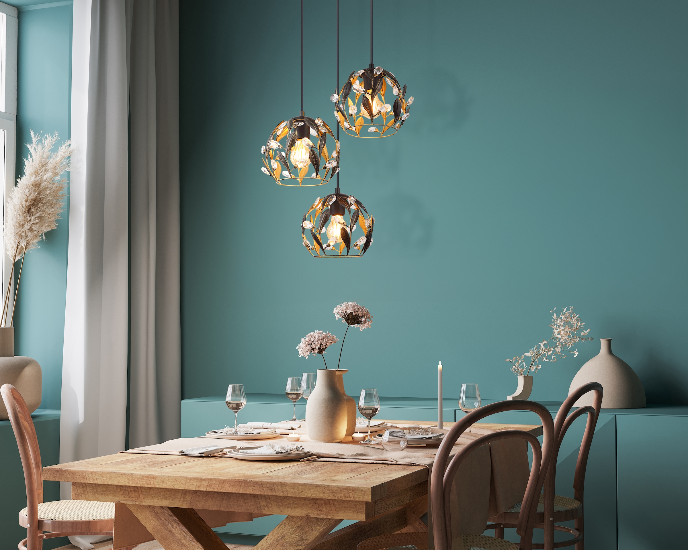 GLOBO LIGHTING Hängeleuchte »MIKA« E27 1 Stk. Hängelampe Esszimmer-Leuchte Esstischleuchte Wohnzimmer