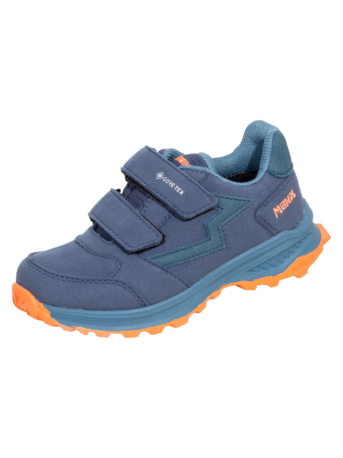 Meindl Wanderschuh "Meindl Otago Junior GTX petrol/orange" Herausnehmbares Best-Fit-Fußbett für optimalen Sitz bei Kinderfüßen