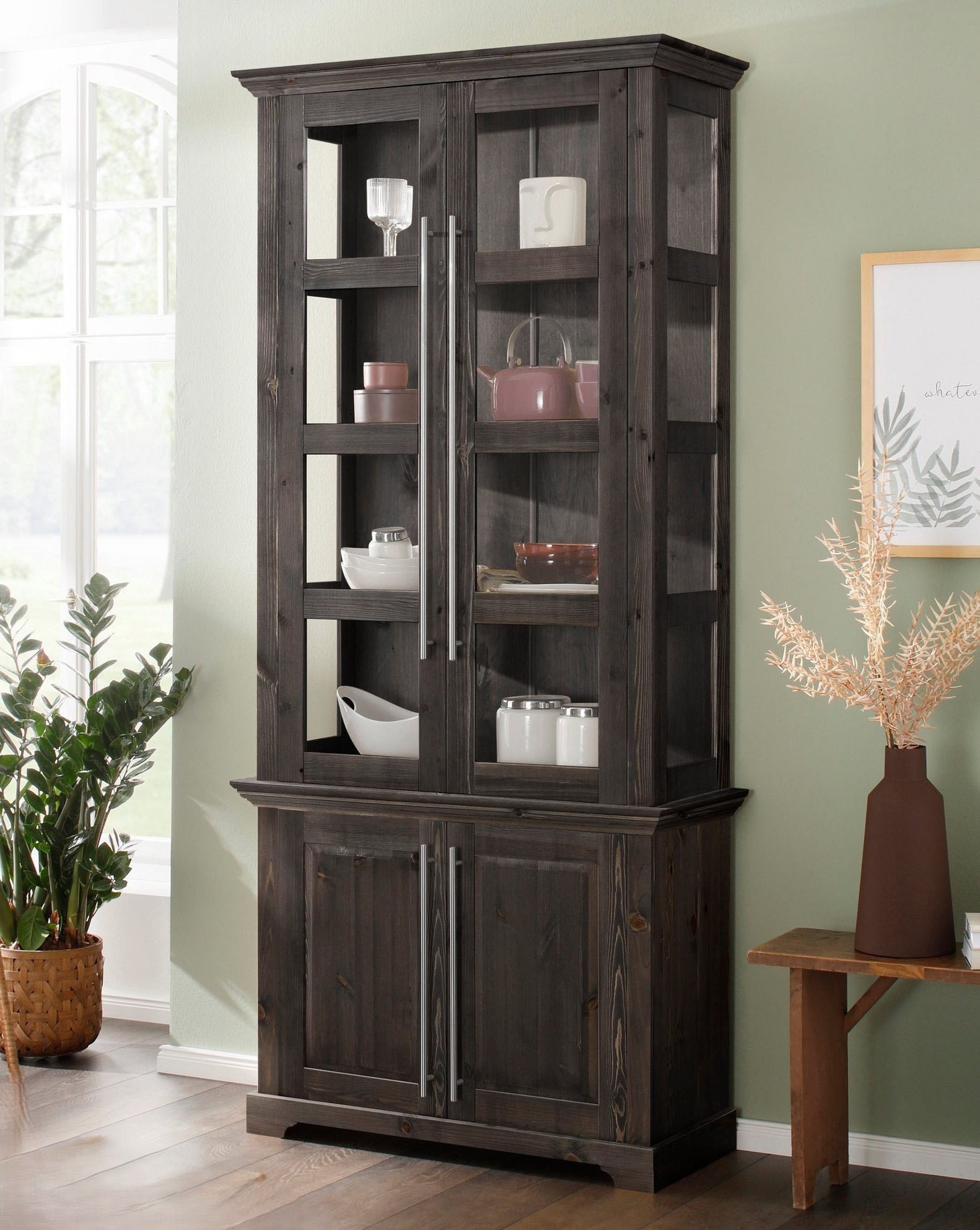 OTTO home Vitrine "Melissa" aus massiver Kiefer, FSC zertifiziert, Breite 9 günstig online kaufen