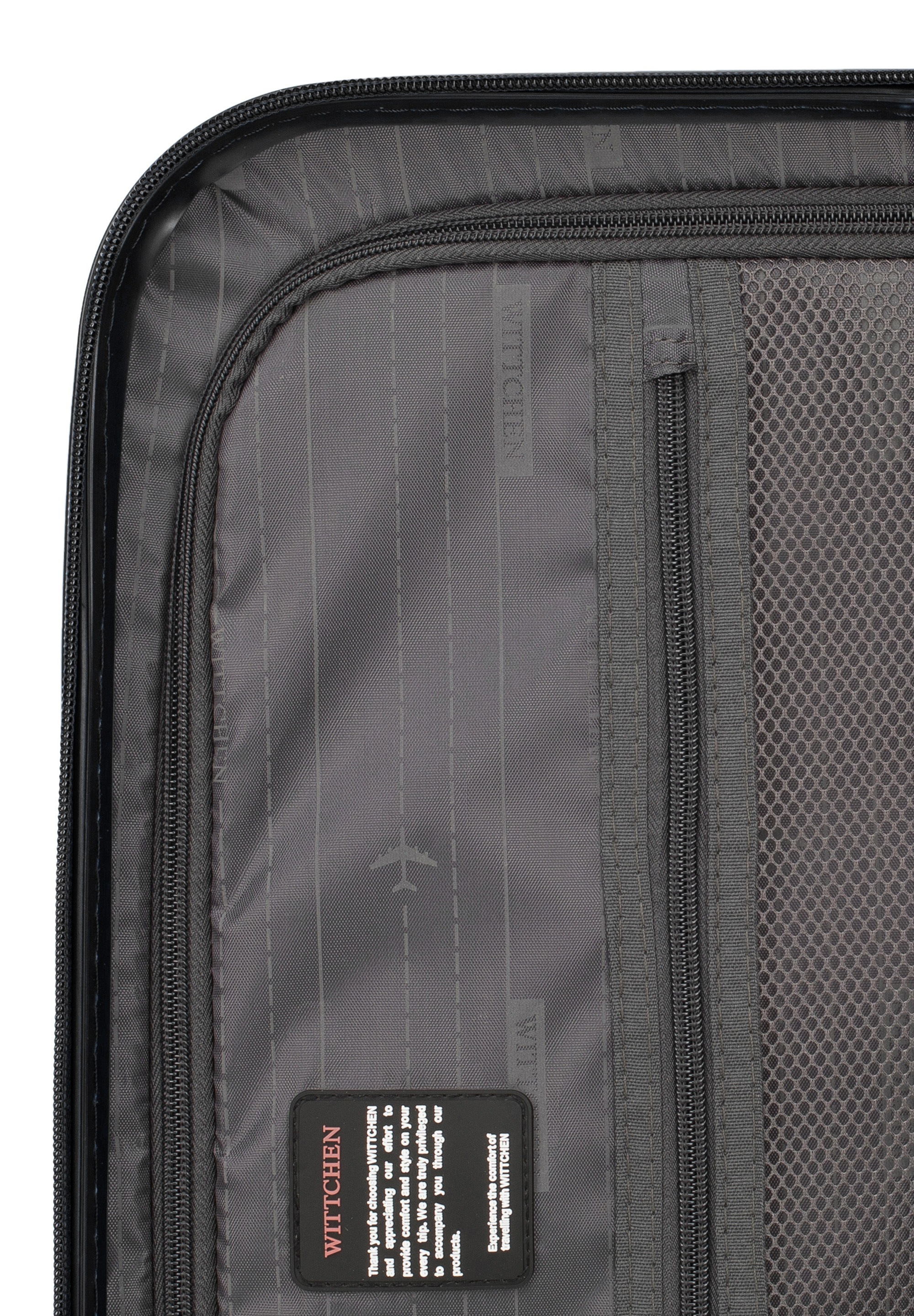 WITTCHEN Handgepäckkoffer »CRUISE LINE«, (nein), 4 Rollen, Cabin-sized Black Textured Polycarbonate Suitcase / WITTCHEN