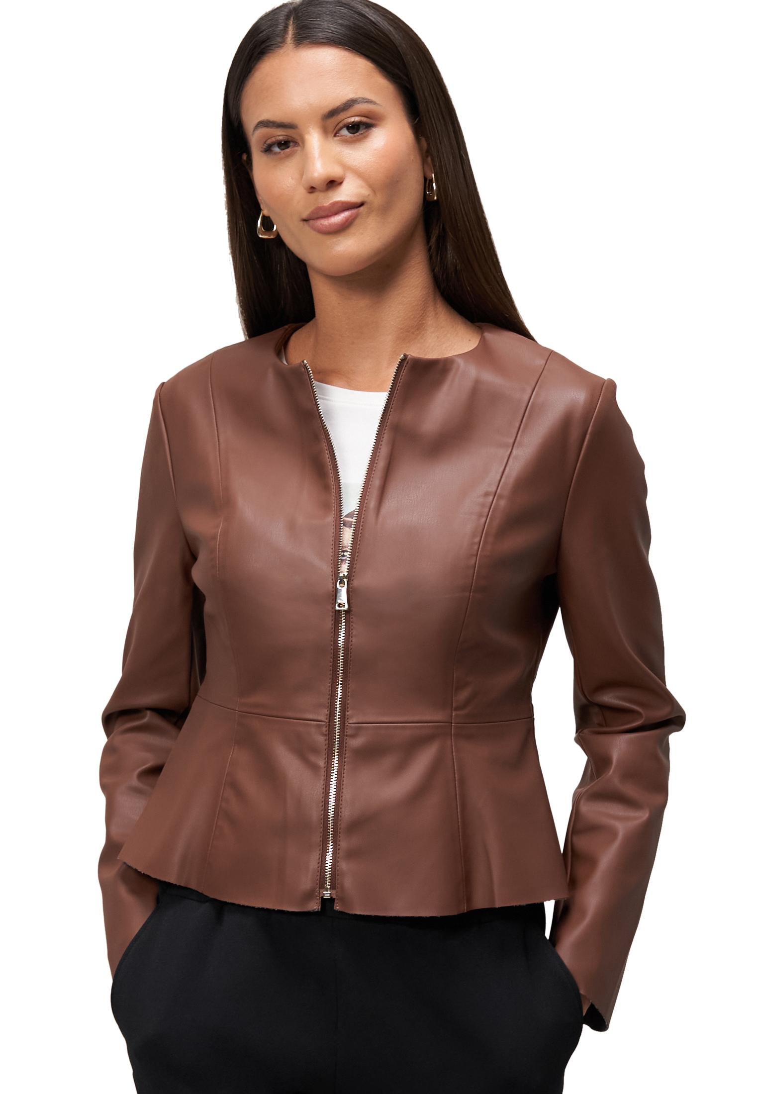 Zero Jackenblazer "zero Damen Blazer-Jacke in Lederoptik", weiteres Detail günstig online kaufen