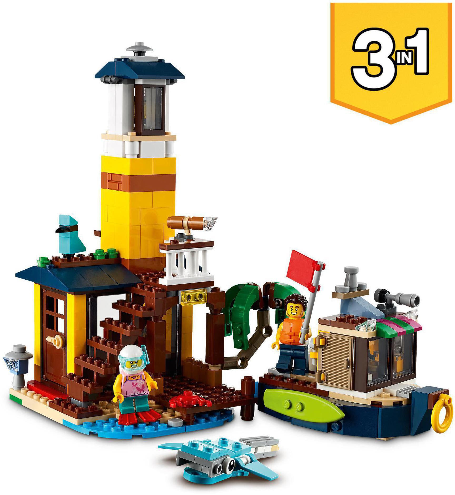 LEGO® Konstruktionsspielsteine »Surfer-Strandhaus (31118), LEGO® Creator 3in1«, (564 St.), Made in Europe