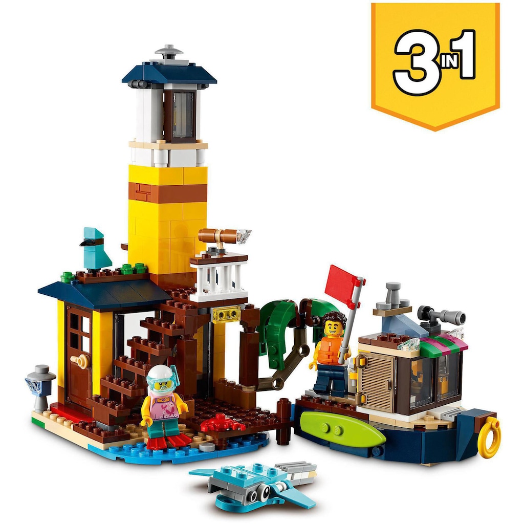 LEGO® Konstruktionsspielsteine »Surfer-Strandhaus (31118), LEGO® Creator 3in1«, (564 St.)