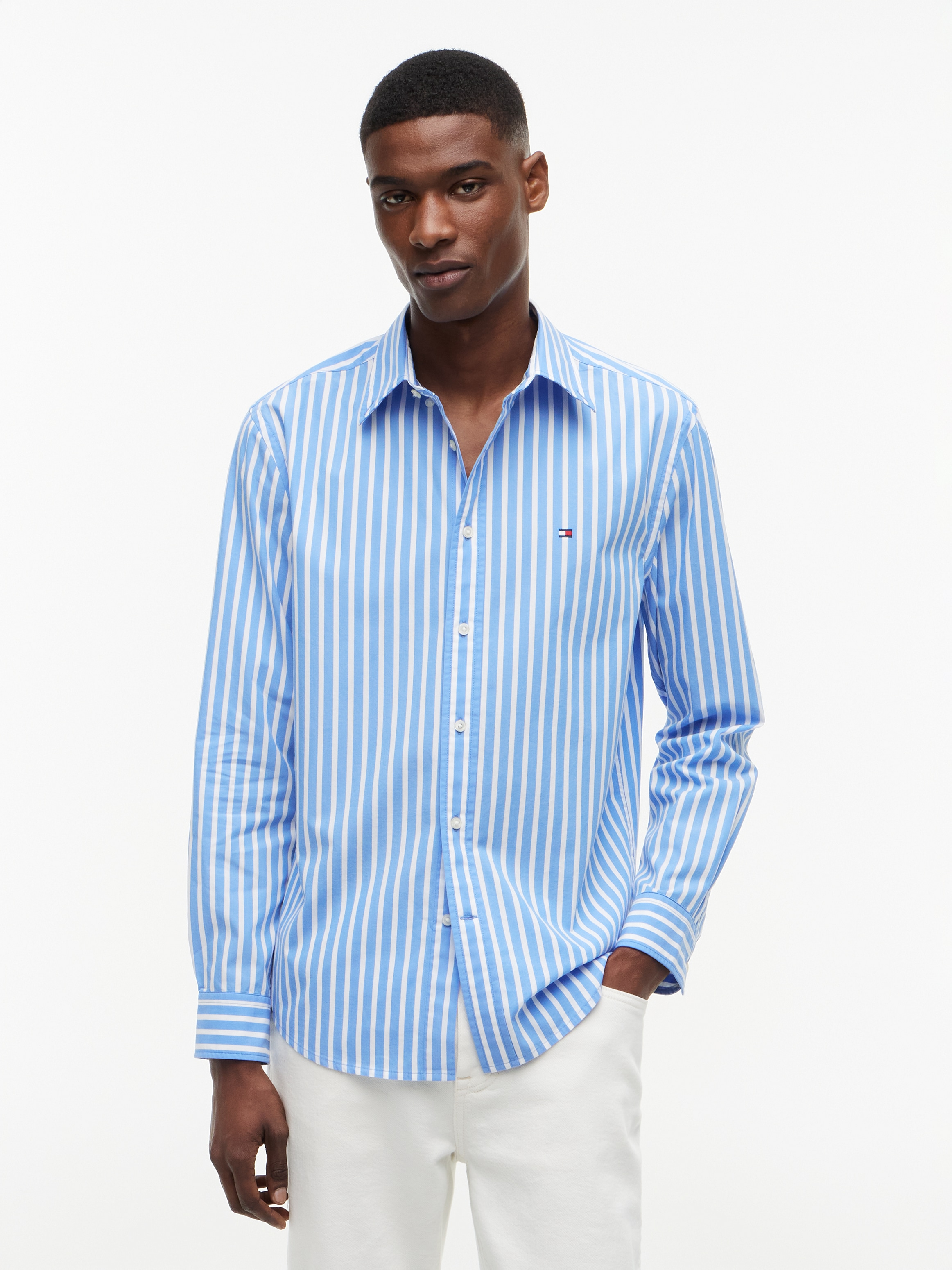 Tommy Hilfiger Langarmhemd "FLEX POPLIN SEASONAL STRIPE SHT" Regular Fit Flex Cotton