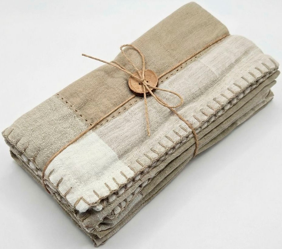 Home affaire Serviettenhalter »Serviette in beigetöne 6erSet«