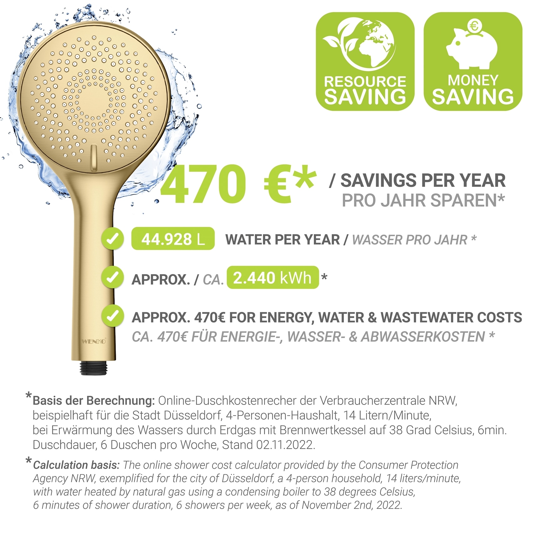 WENKO Handbrause »Watersaving«