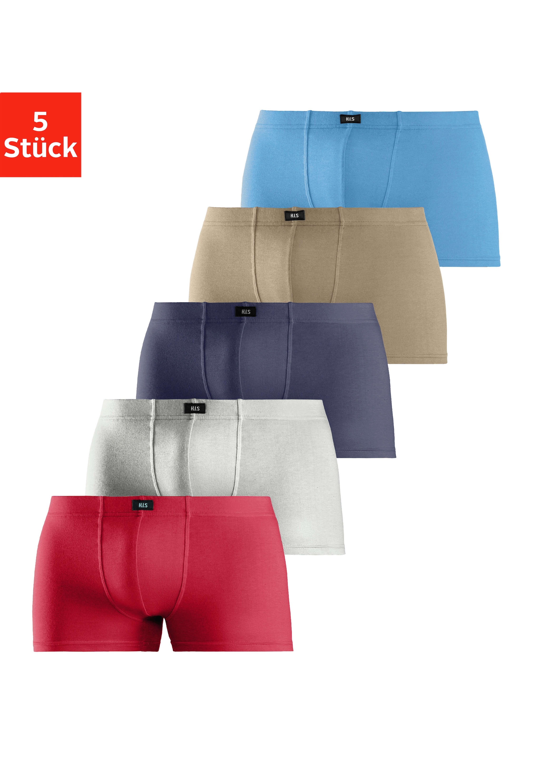 H.I.S Boxer "Boxershorts für Herren" Packung, 5 Stk. aus Baumwolle