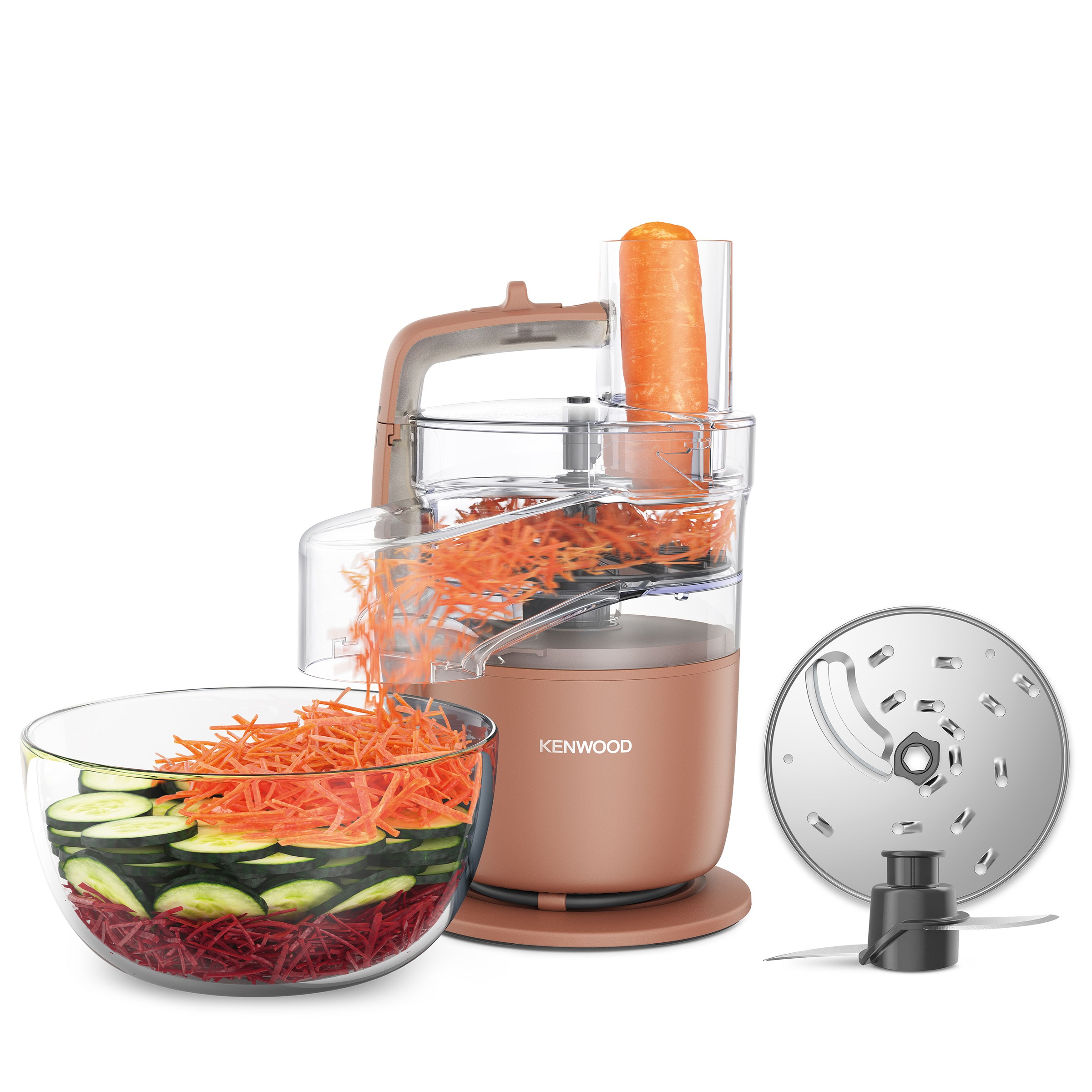 KENWOOD Kompakt-Küchenmaschine "MultiPro Go FDP22.130GY", B:16,8cm H:29,7cm T:16,8cmterracotta, Küchenmaschinen