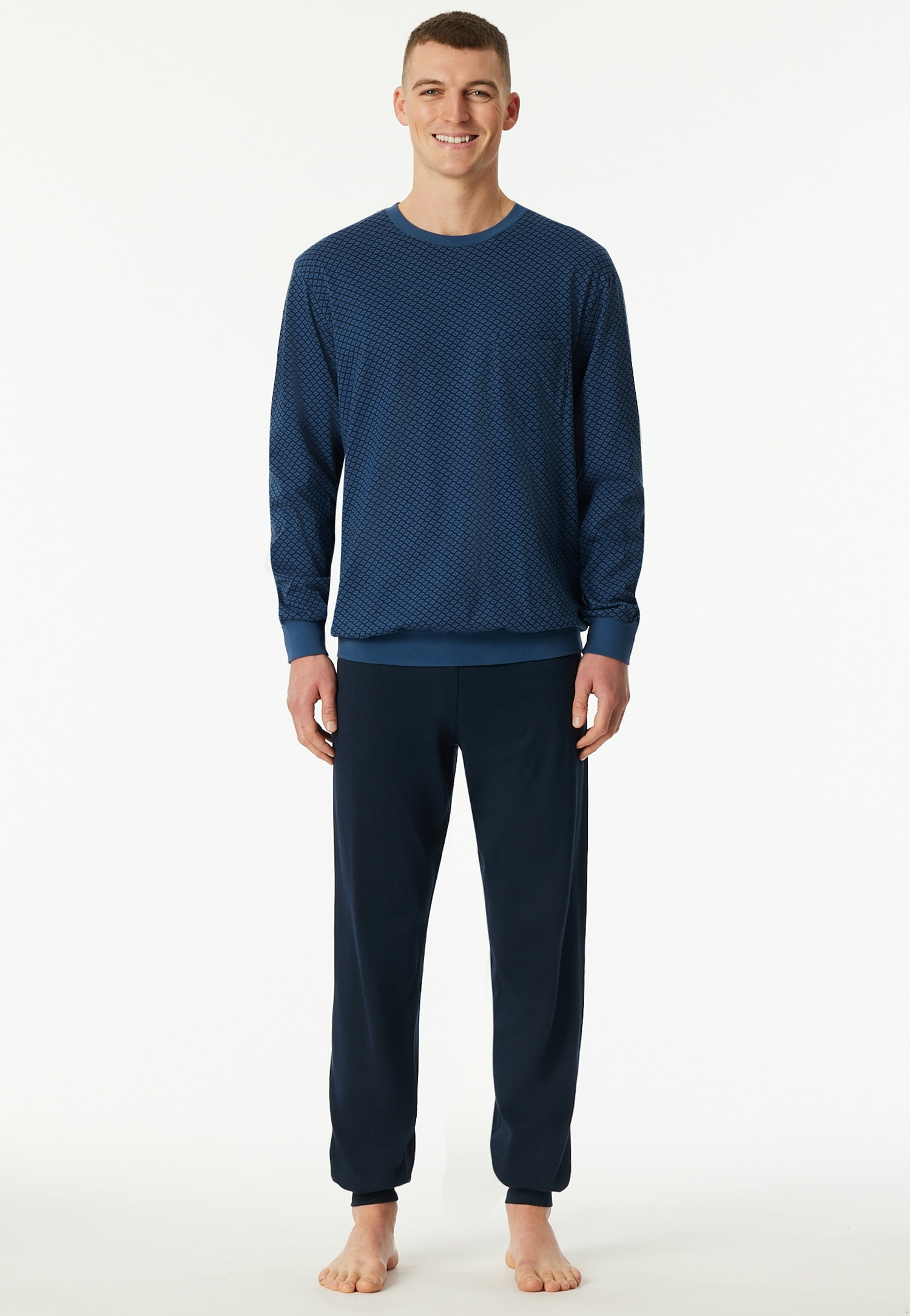 Schiesser Schlafanzug »Comfort Essentials« 2 tlg. mit angenehmen Bündchen