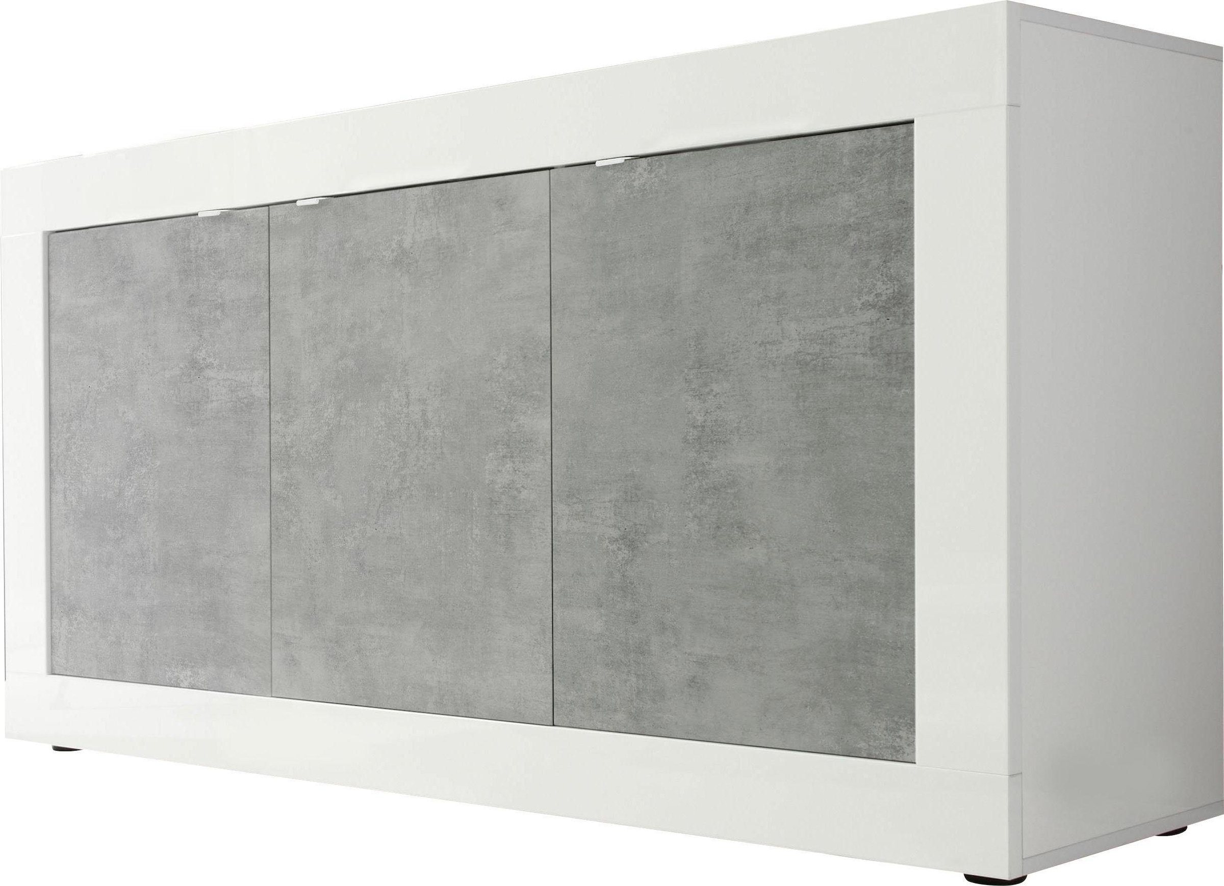 INOSIGN Sideboard "Basic Breite 160 cm, Kommode 3 Türen, Anrichte,", Metallgriff, moderne Rahmenoptik, viel Stauraum, Fa