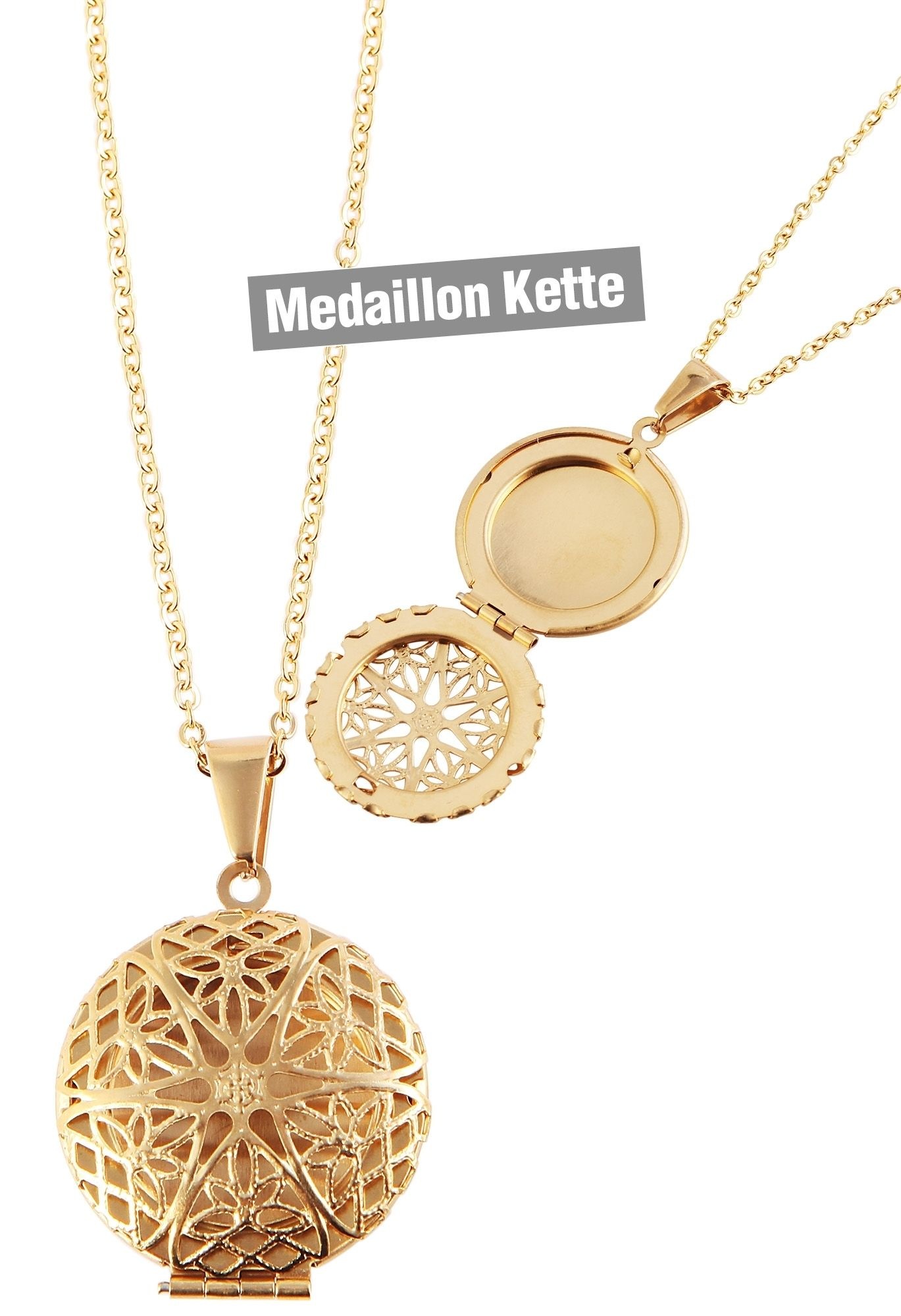 Adelia´s Kette ohne Anhänger »Damen Halskette – Ankerkette Medaillon aus Edelstahl 43 cm« Ein stilvolles Geschenk für besondere Momente