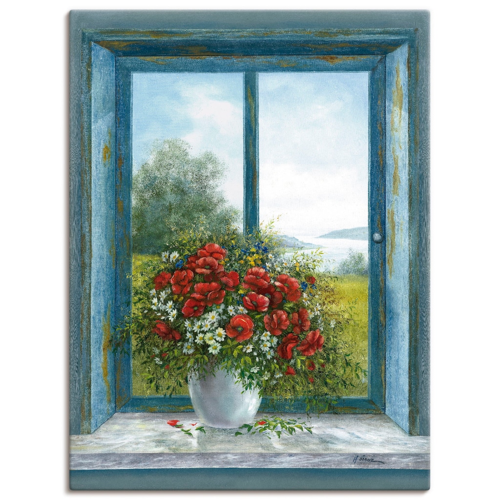 Artland Wandbild »Mohnblumen am Fenster«, Arrangements, (1 St.)