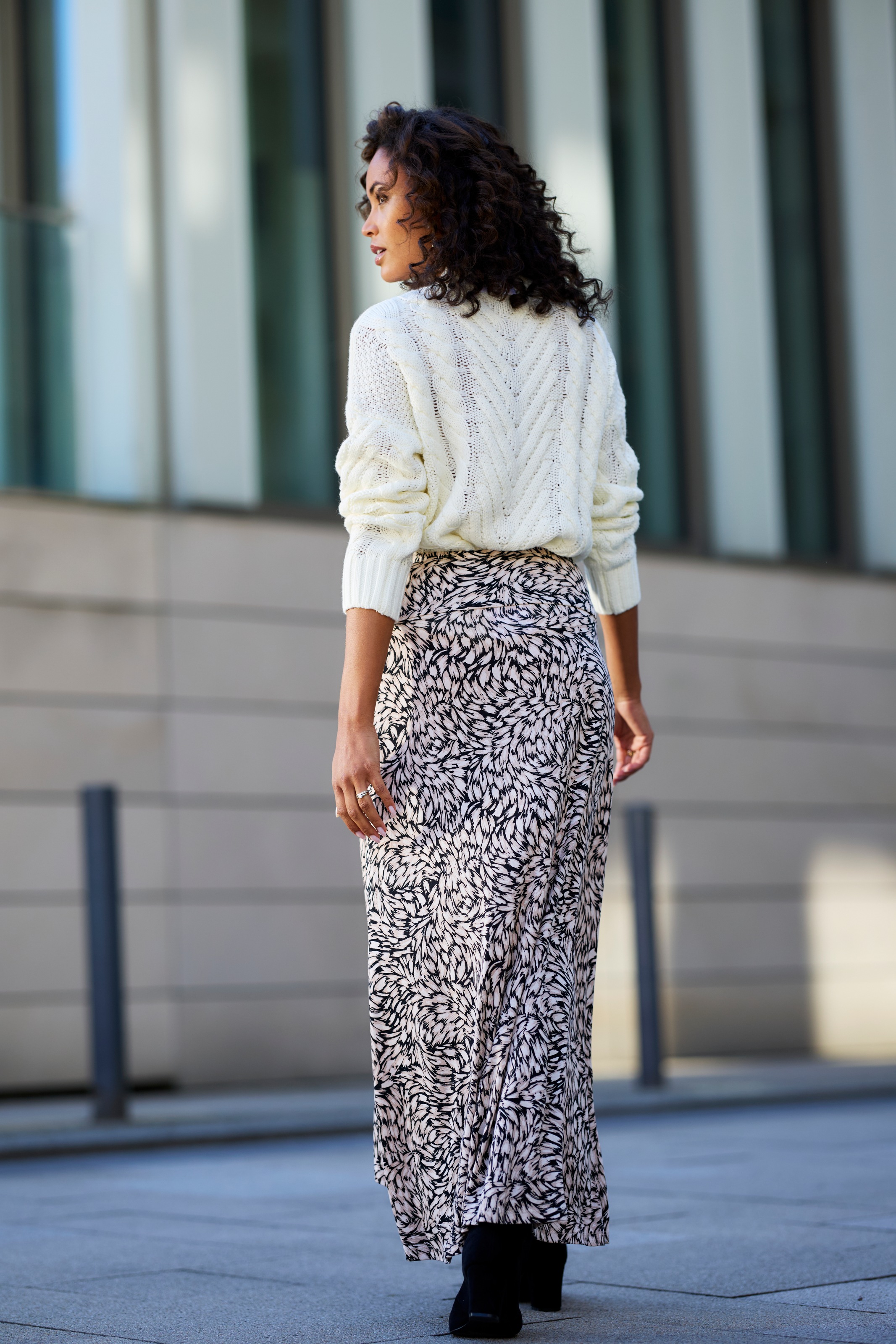 Thumbnail - Buffalo Jerseyrock mit Alloverprint, sommerlicher Maxirock in Wickeloptik