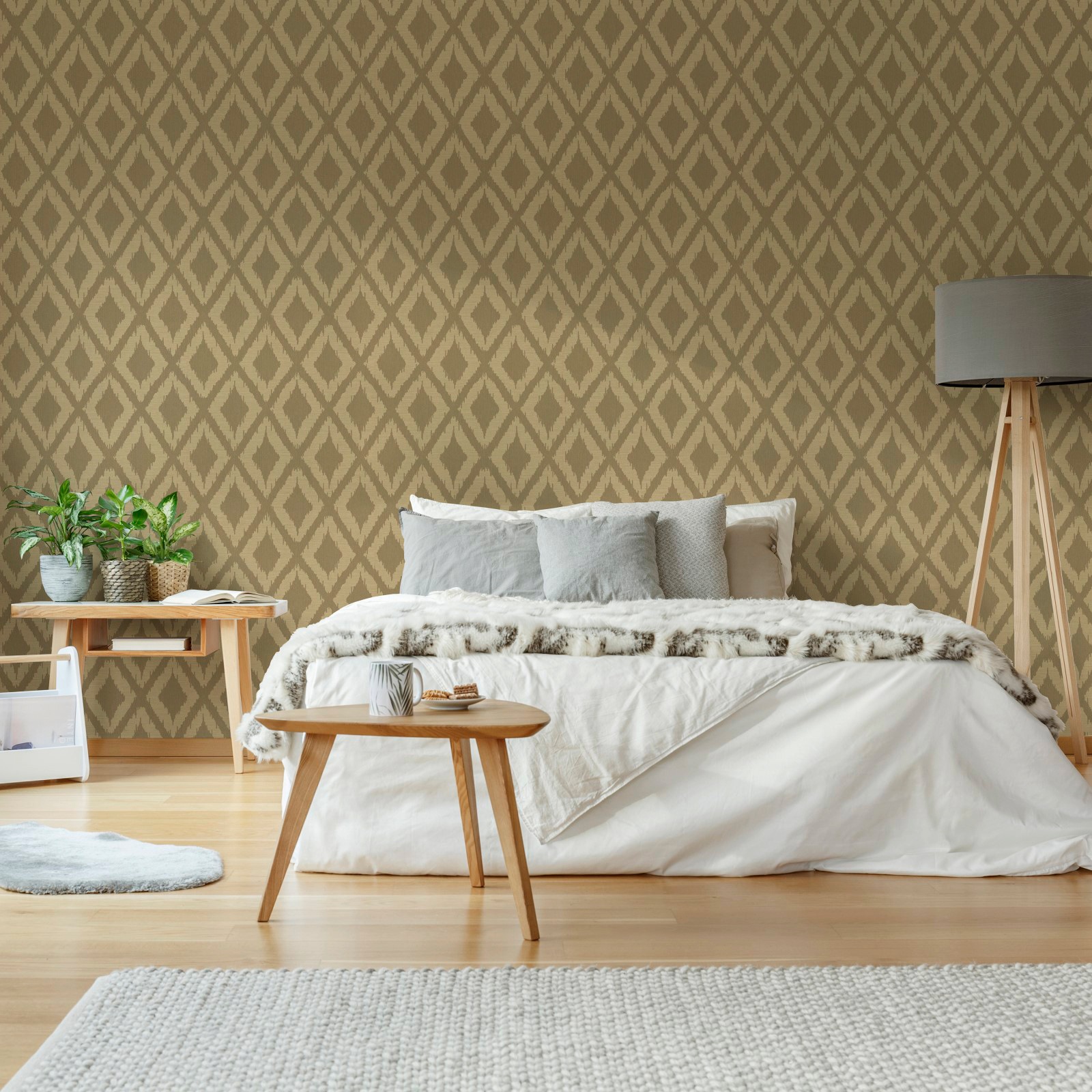 WOW Vliestapete »Ikat Kamel«, FSC® zertifiziert, mit lebhaftem Druck, 10 Meter Länge