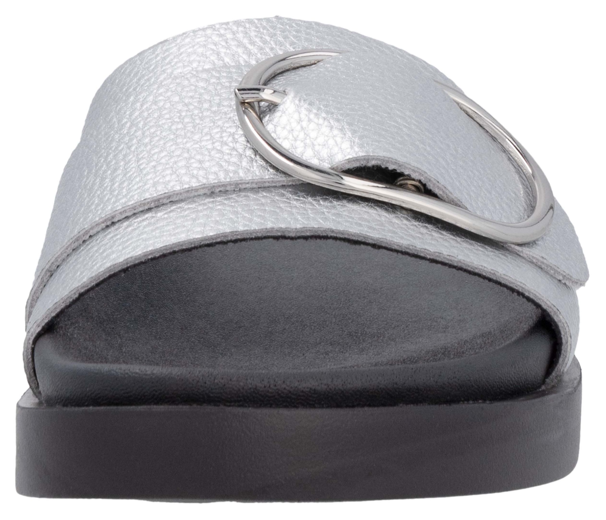 RIEKER Sport Pantolette, Sommerschuh, Strandschuh, Urlaubschuh, Hausschuh mit Zierschnalle