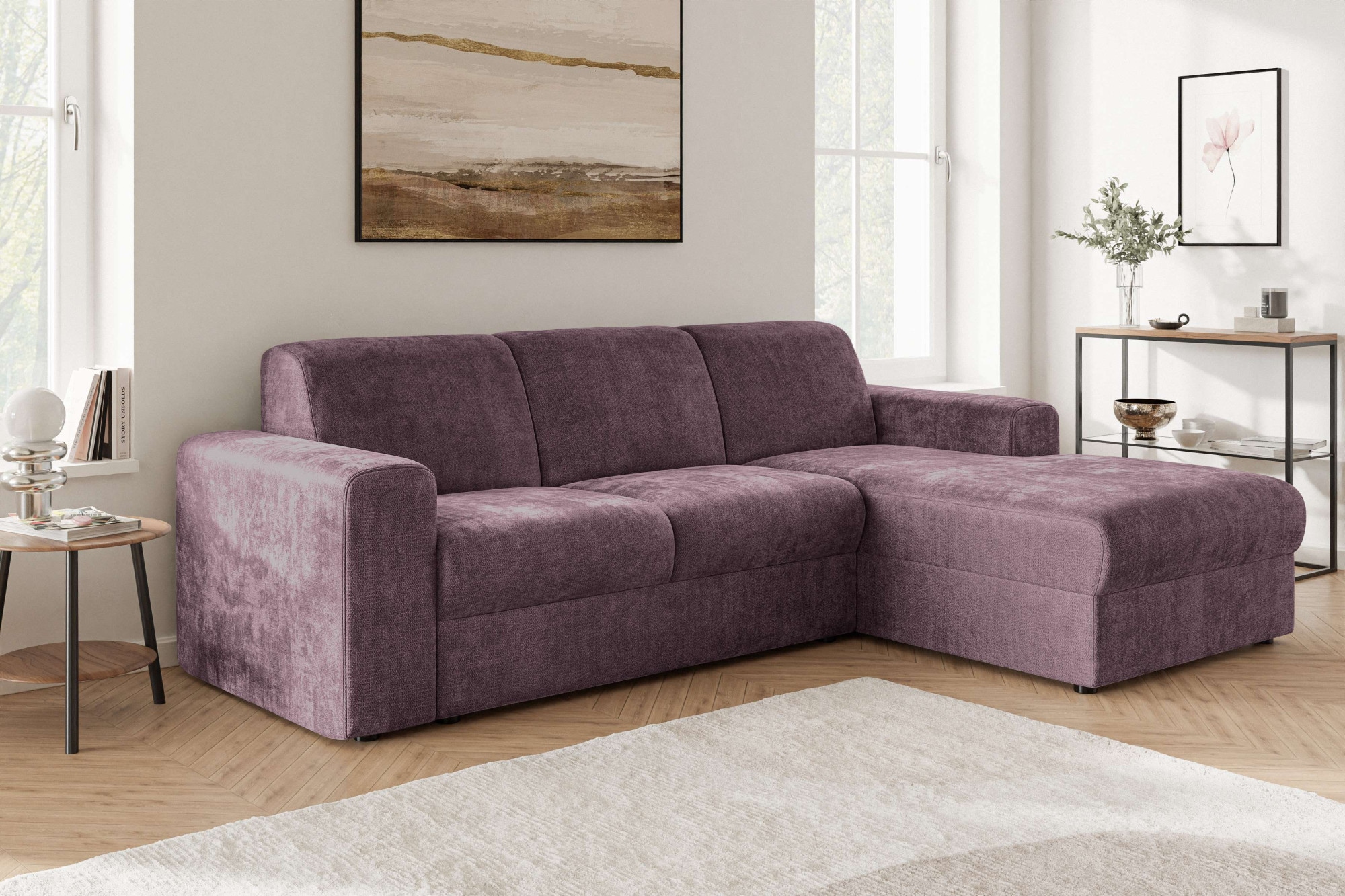 OTTO home Ecksofa "BORNHOLM 2.0 L-Form, Breite 220 cm, Verlässliche Qualität, Chenille" Recamiere links/rechts bestellbar, Bezug - Chenille oder Struktur