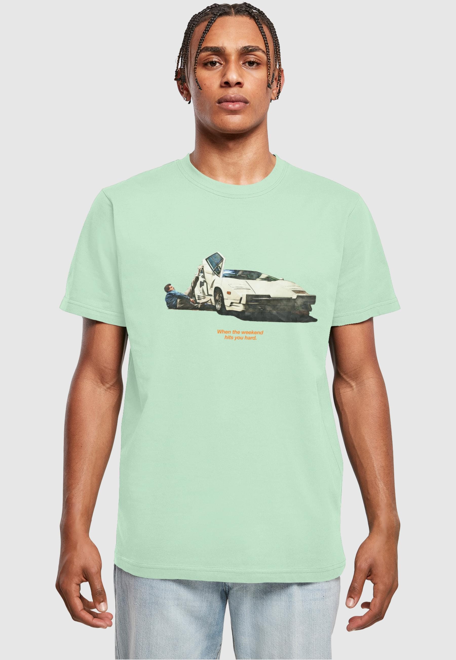 MisterTee T-Shirt »MisterTee Herren Weekend Wolf Tee«, (1 tlg.)