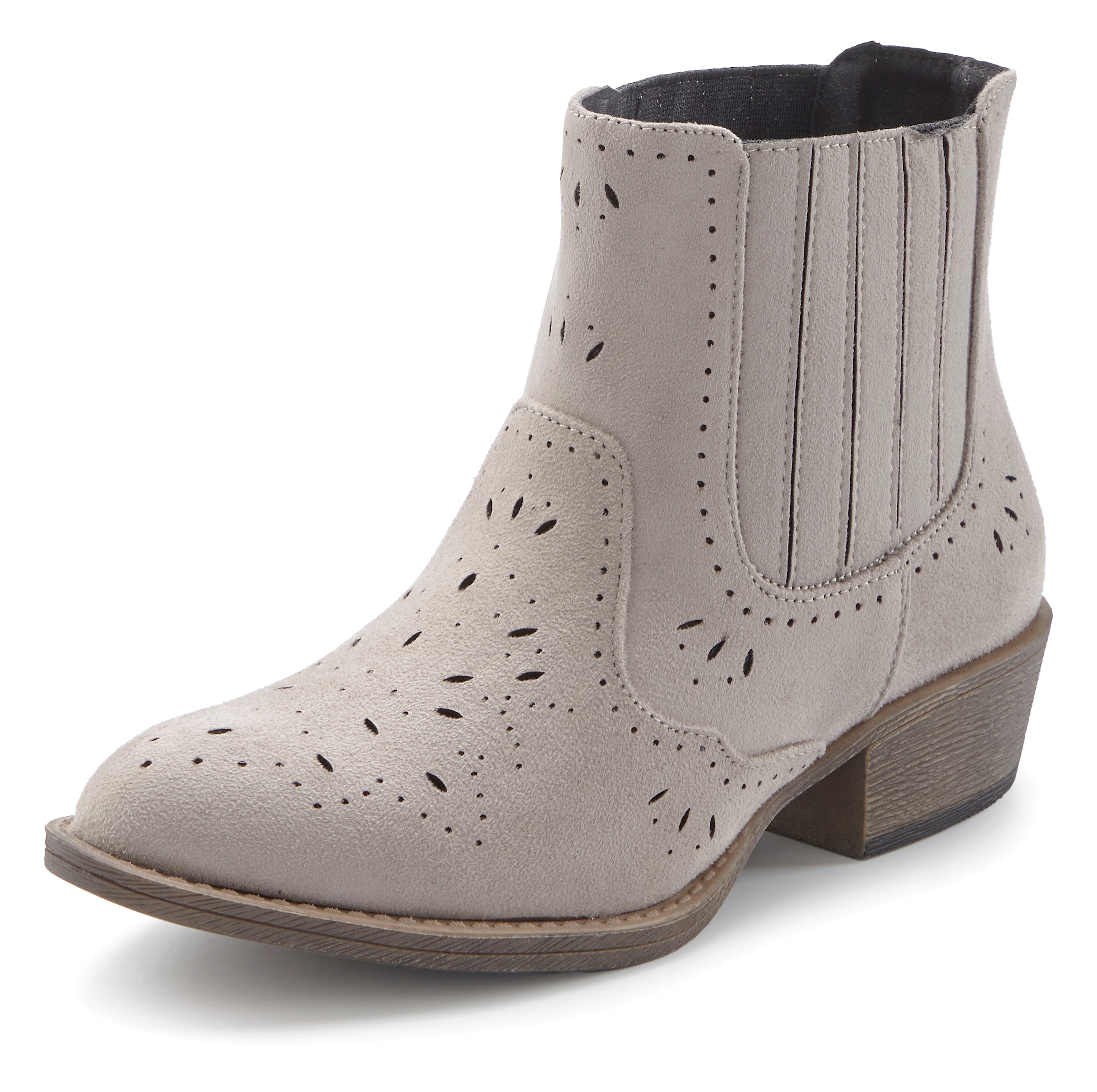 LASCANA Stiefelette »Stiefel, Boots, Westernstiefelette, Cowboy Boots,«, mit Cut-Outs VEGAN
