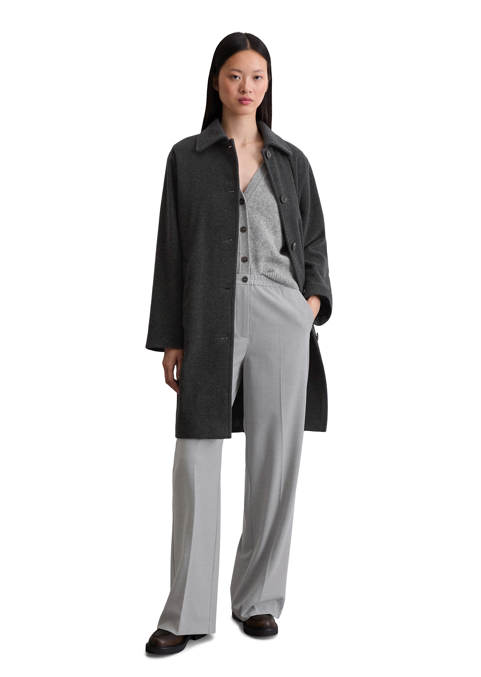 Marc O'Polo Wollmantel regular fit aus Wolle-Mix, ungefüttert, Schaumschlitz hinten