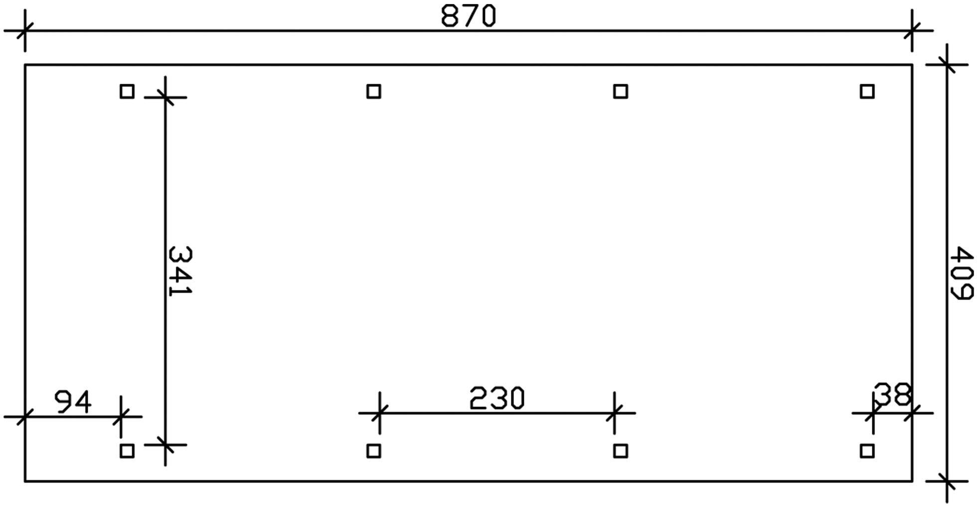Skanholz Einzelcarport »Wendland« Massivholz 341 cm Anthrazit, rote Blende