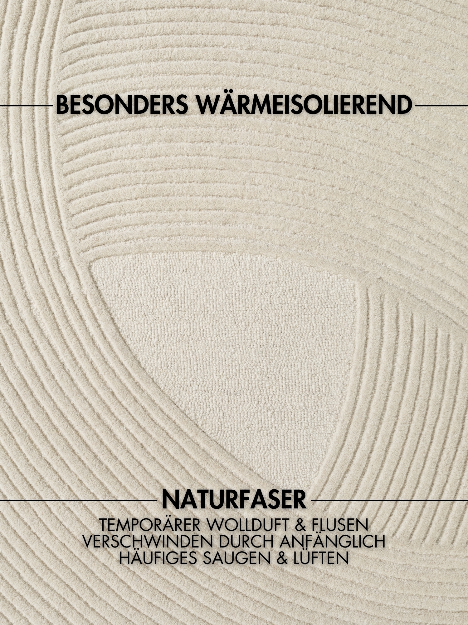 Ted Baker Wollteppich »Victoria« rechteckig 18 mm Höhe Naturteppich Wolle, Hoch-Tief-Design, Wohnzimmer, Schlafzimmer