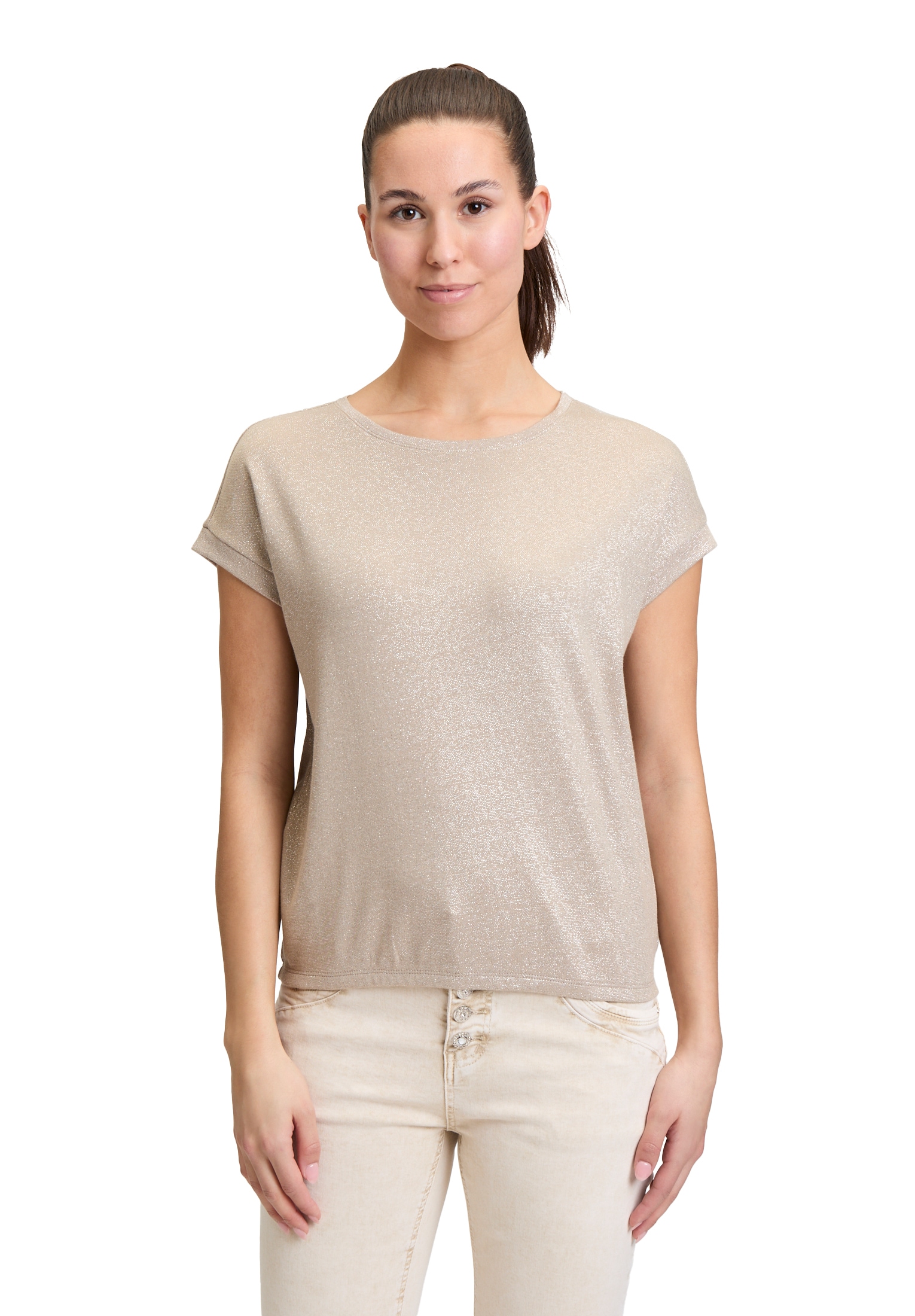 Cartoon Kurzarmshirt "Damen mit Rundhalsausschnitt", 1 Stk. Effektgarn günstig online kaufen