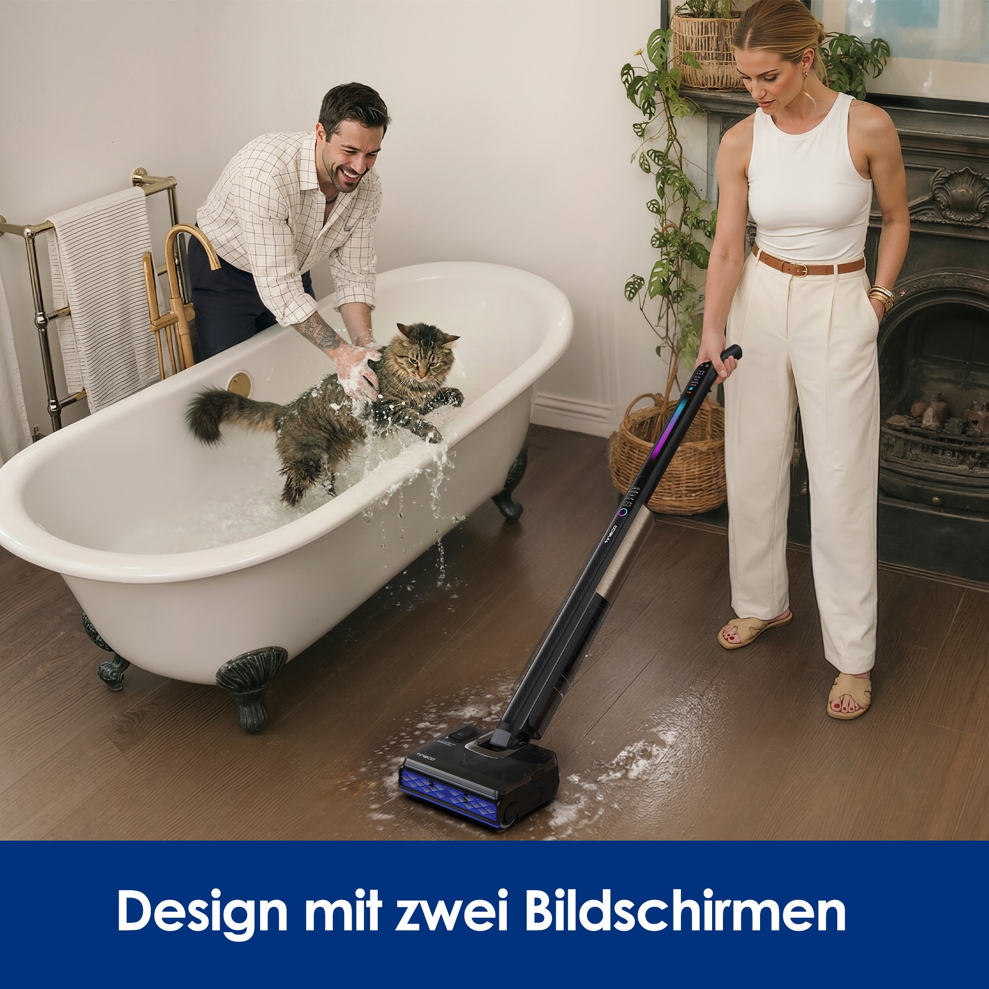 Tineco Nass-Trocken-Sauger »FLOOR ONE S7 Fold Elite« 85° Grad Heißluft-Trocknung, 70 Minuten Laufzeit, Knickgelenk
