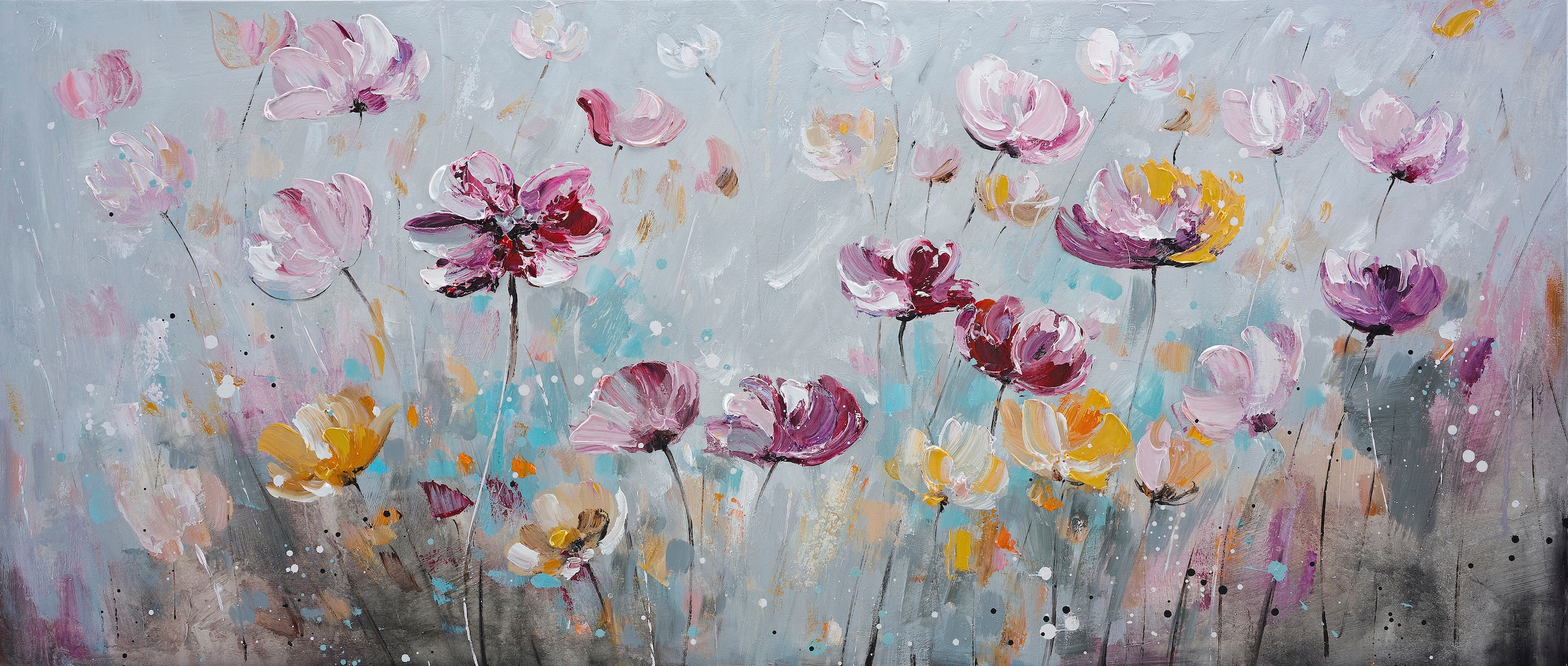 Bönninghoff Ölgemälde Blumen  Blumenwiese 1 Stk. tlg. jedes Bild ein Unikat günstig online kaufen