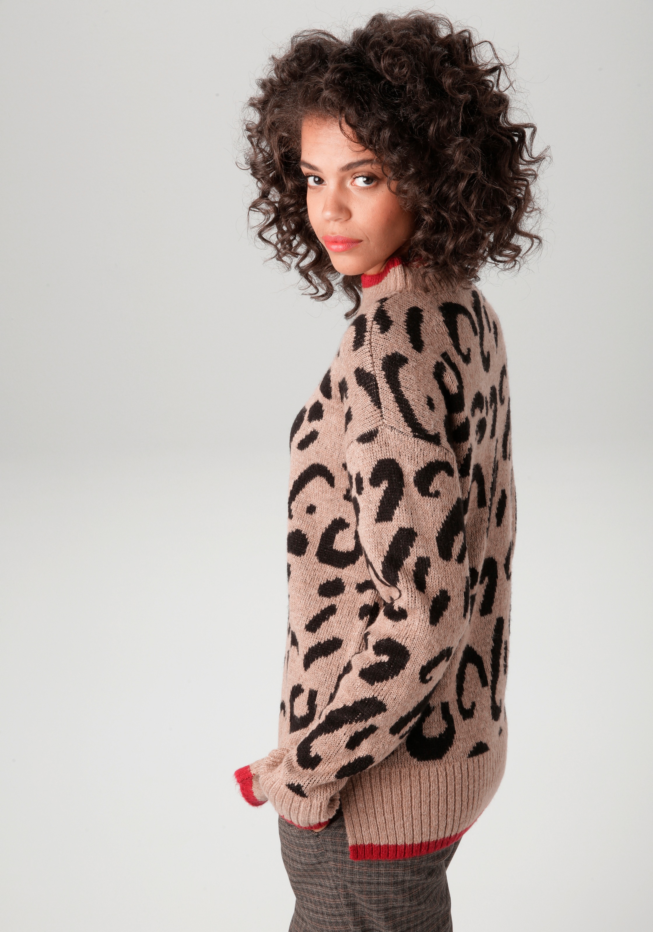 Aniston CASUAL Strickpullover im extravaganten Animal-Muster günstig online kaufen