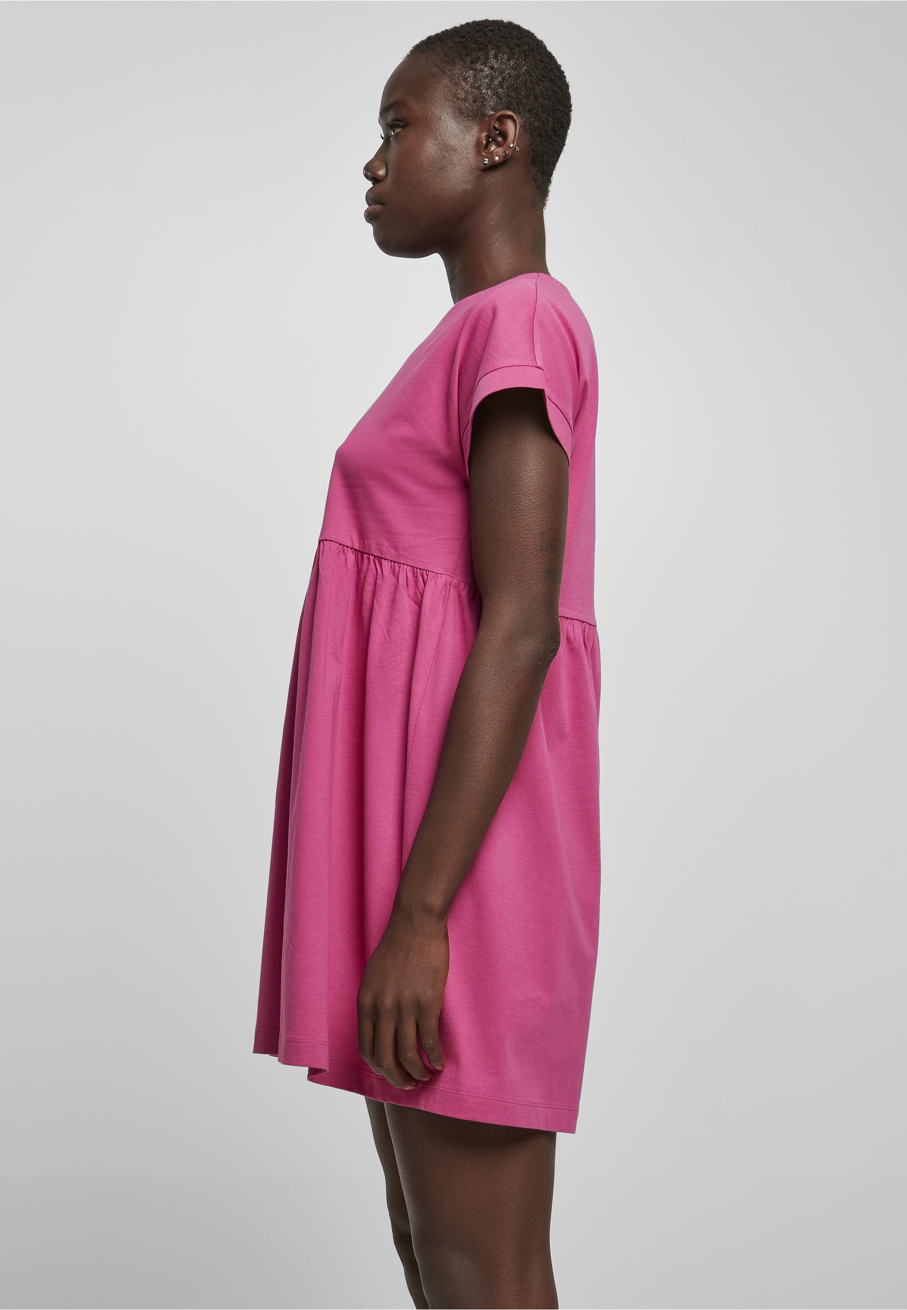 URBAN CLASSICS Shirtkleid »Urban Classics Damen Ladies Organic Empire Valance Tee Dress« 1 Stk. tlg.