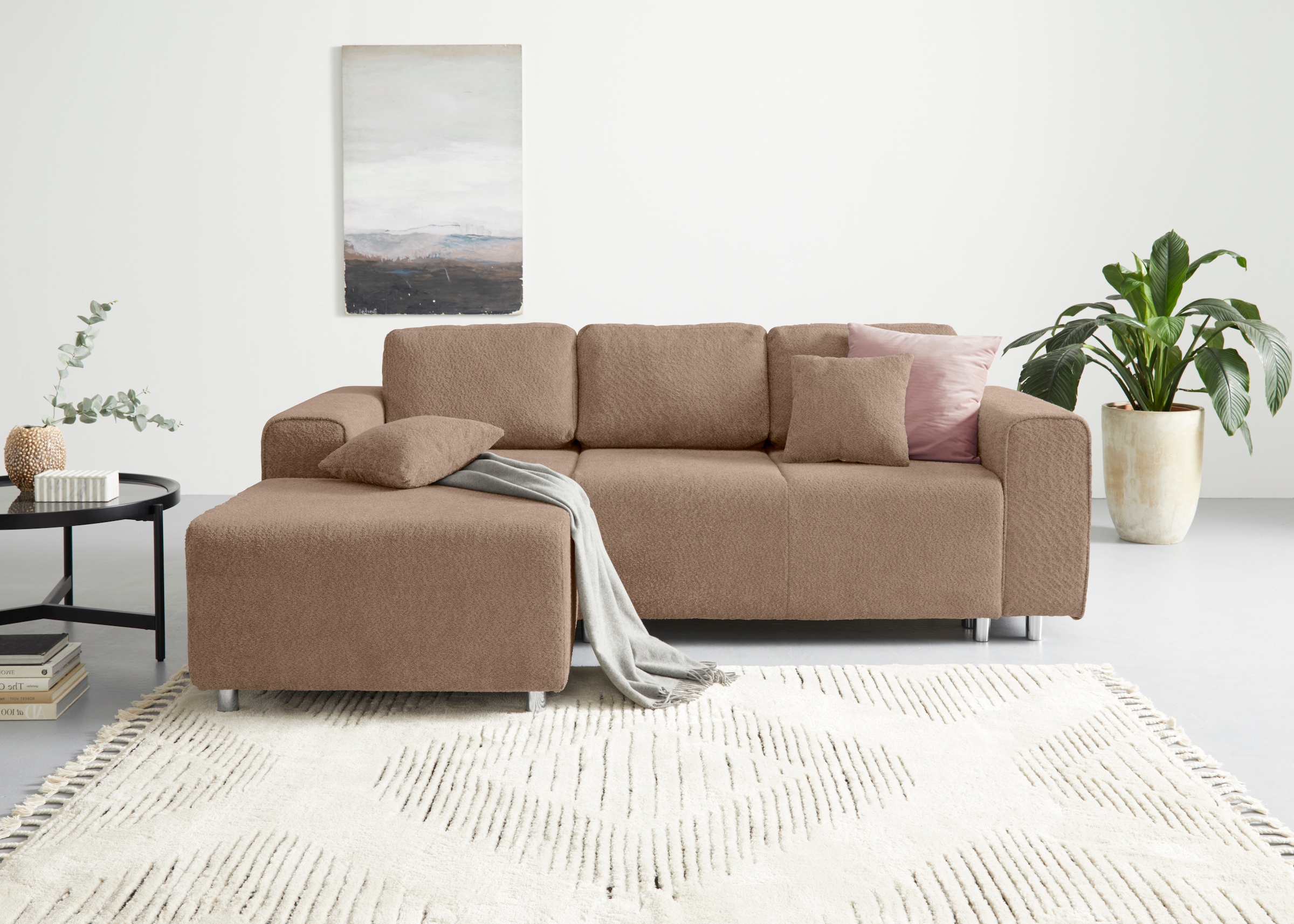 Home affaire Ecksofa "Györ", L-Form, wahlweise mit Bettfunktion und Bettkas günstig online kaufen