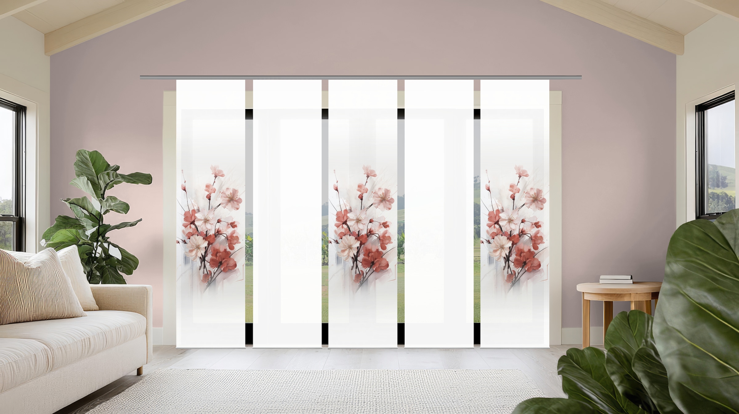 HOME WOHNIDEEN Schiebegardine "LOTUS" Paneelwagen 5 Stk. tlg. Schiebewand S günstig online kaufen