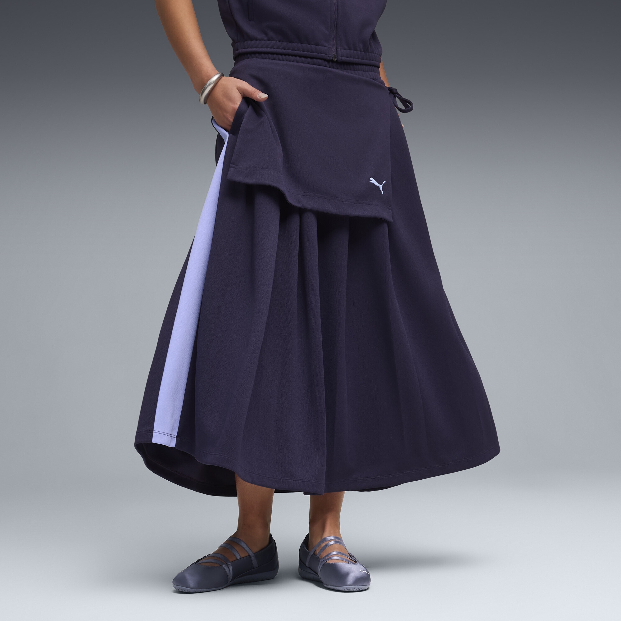 PUMA Jerseyrock »T7 Midi Faltenrock Damen«