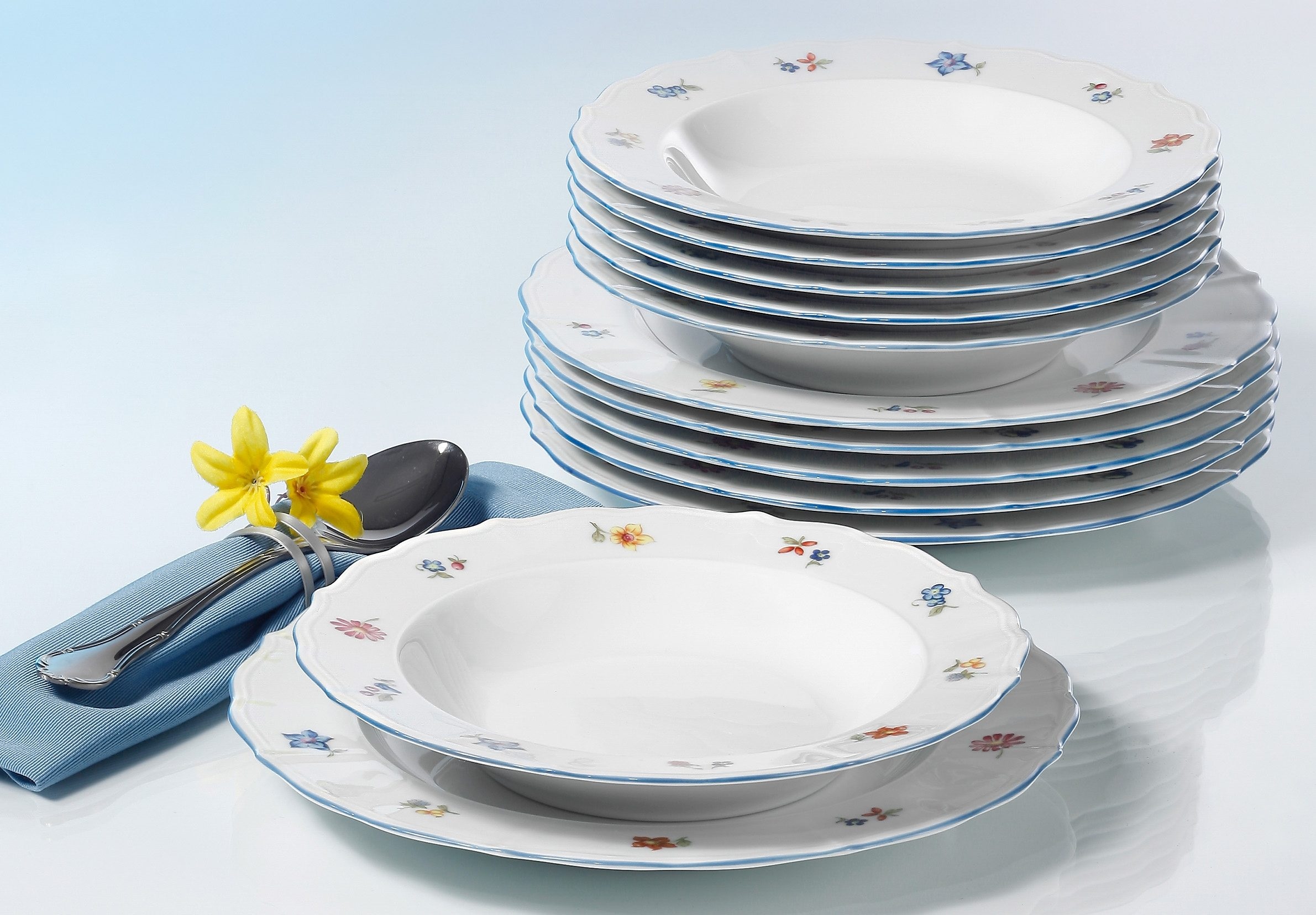 Seltmann Weiden Tafelservice »Teller Set, Geschirr-Set Sonate Nostalgie«, (Set, 12 tlg.), Teller-Set, Suppenteller, Made in Germany, 18 Teile, für 6 Personen