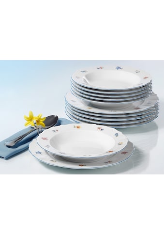 Tafelservice »Teller Set, Geschirr-Set Sonate Streublume«, (Set, 12 tlg.)