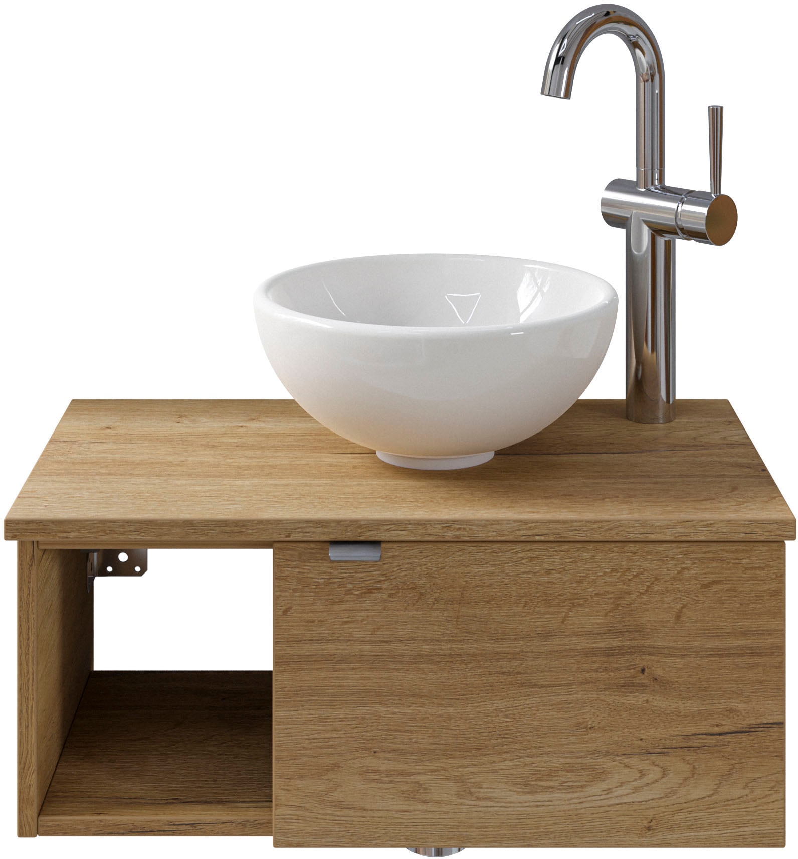 Saphir Badmöbel-Set »Serie 6915«, (4 St.), Gäste-Bad, 70 cm breit, mit LED-Spiegel, offenem Fach und 1 Tür