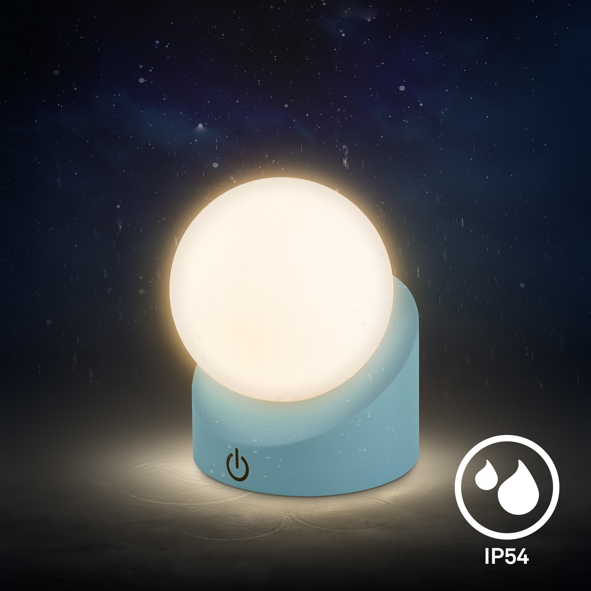 Briloner Leuchten LED Außen-Tischleuchte »SORA« LED-Board 2 Stk. Warmweiß kabellos 10x8x9cm Taubenblau 2W Kinderzimmer Outdoor Außen 2er-Set