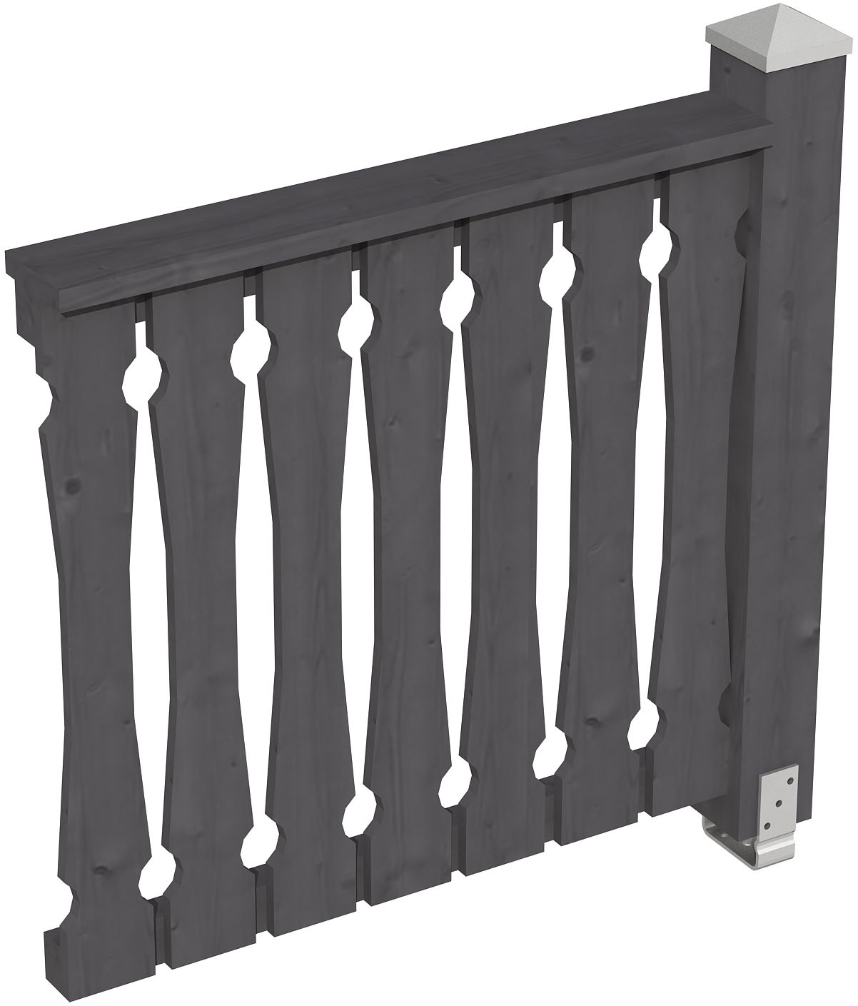 Brüstungsgeländer SKANHOLZ, H:96cm L:108cm, grau, Geländer, "Balkonschalung"