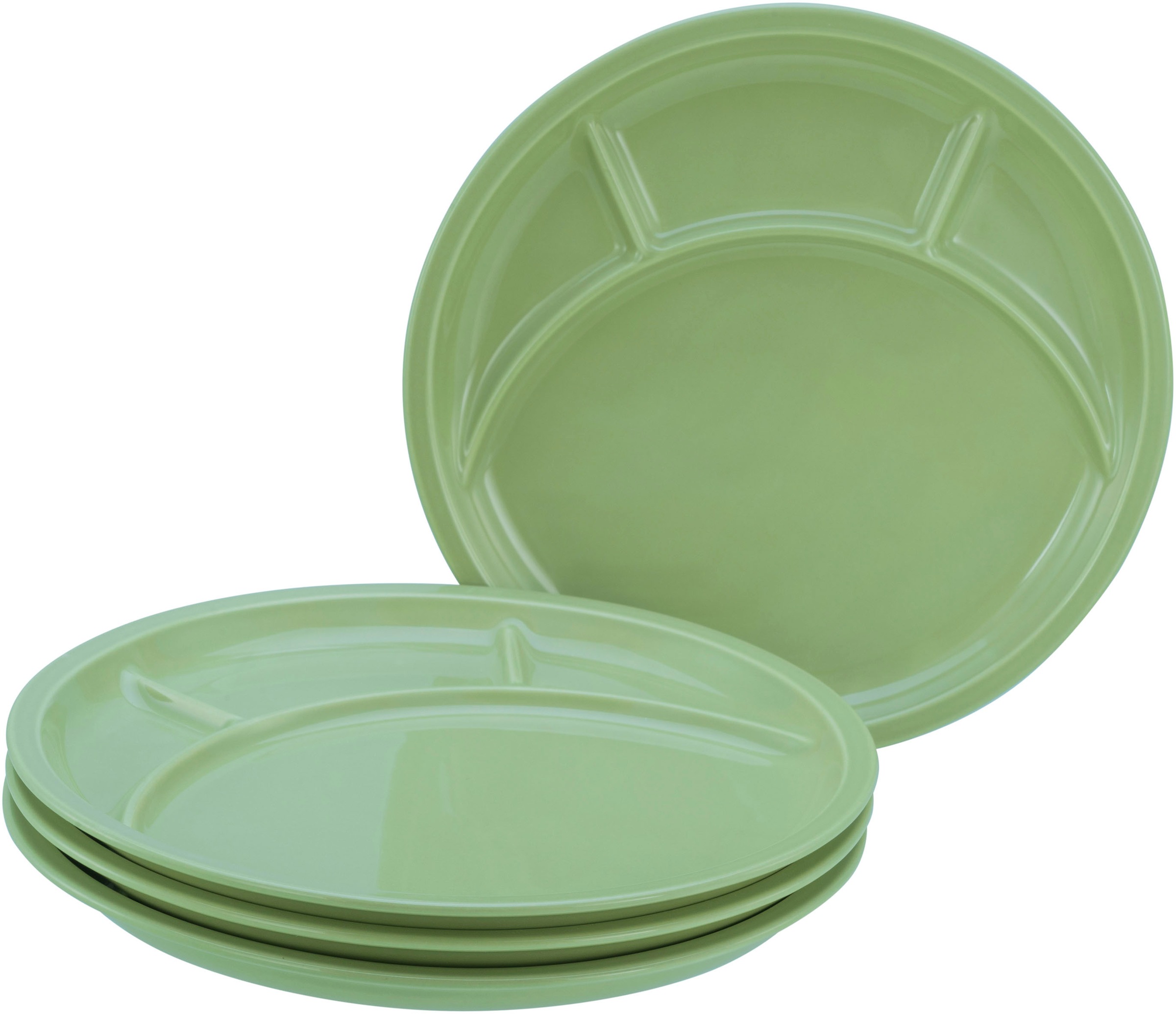 CreaTable Fondueteller »Universal Grün, Fondueteller 4-tlg«, (Set, 4 St.), Spezielle Bodenkonstruktion