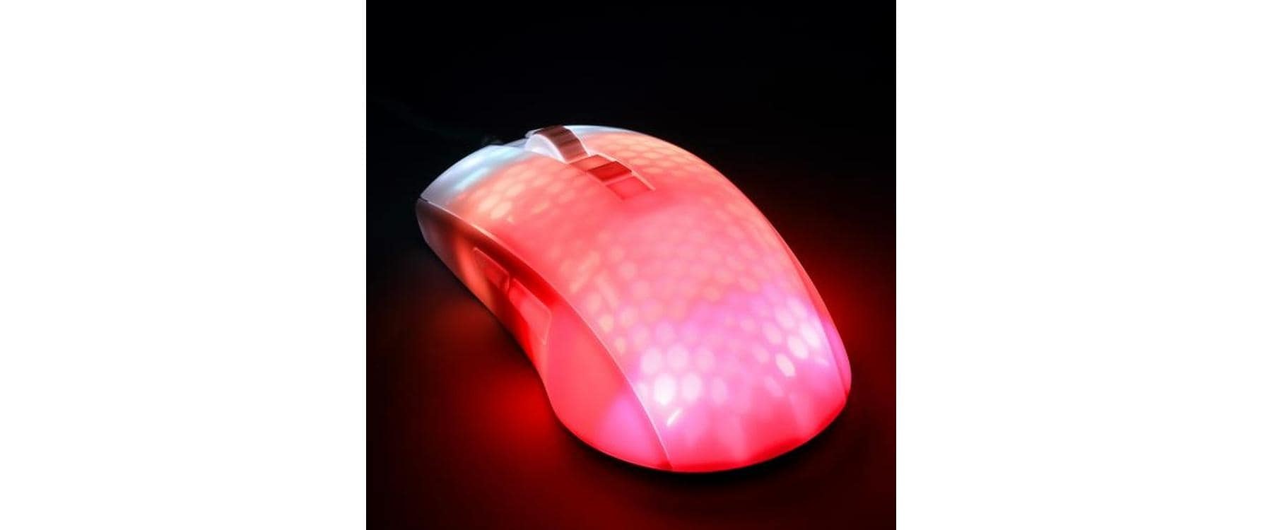 DELTACO Gaming-Maus »GAM-144-W Weiss/Trasparent« kabelgebunden