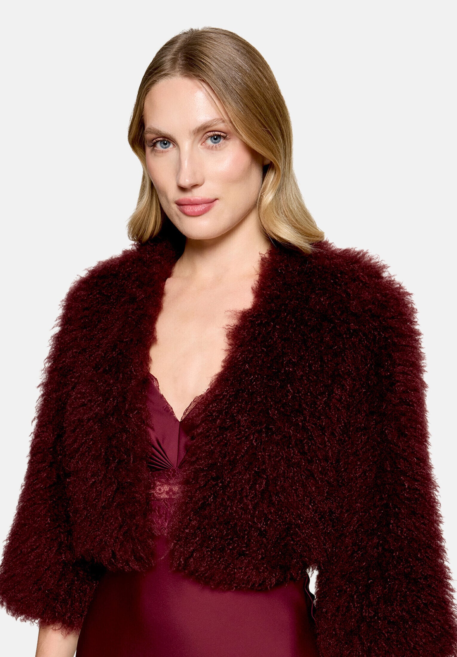 Vera Mont Fellimitatjacke »Damen mit Rundhalsausschnitt«